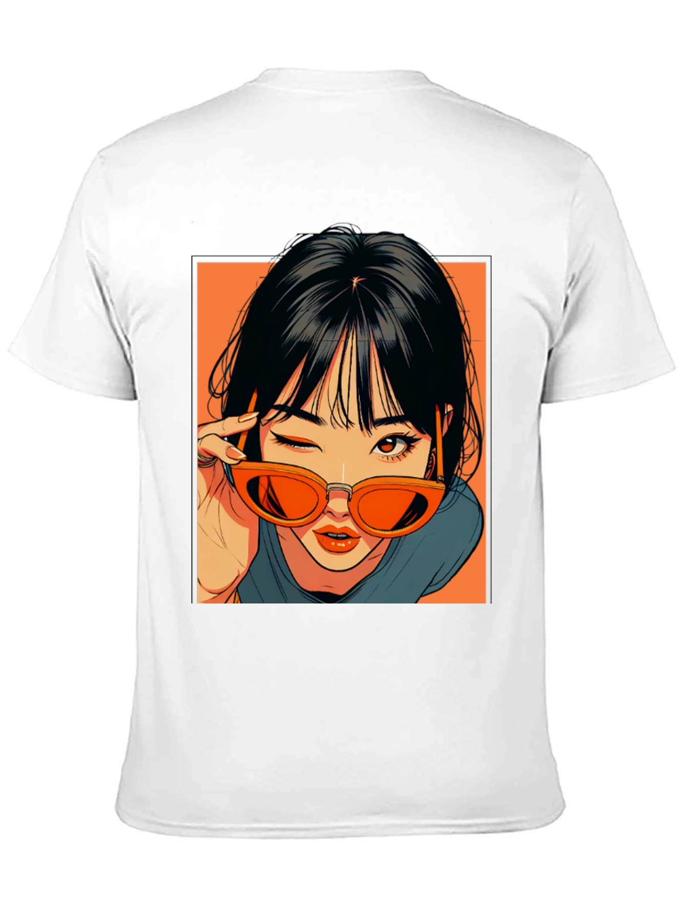 Black Anime Girl Graphic Tee - Retro Style view 11