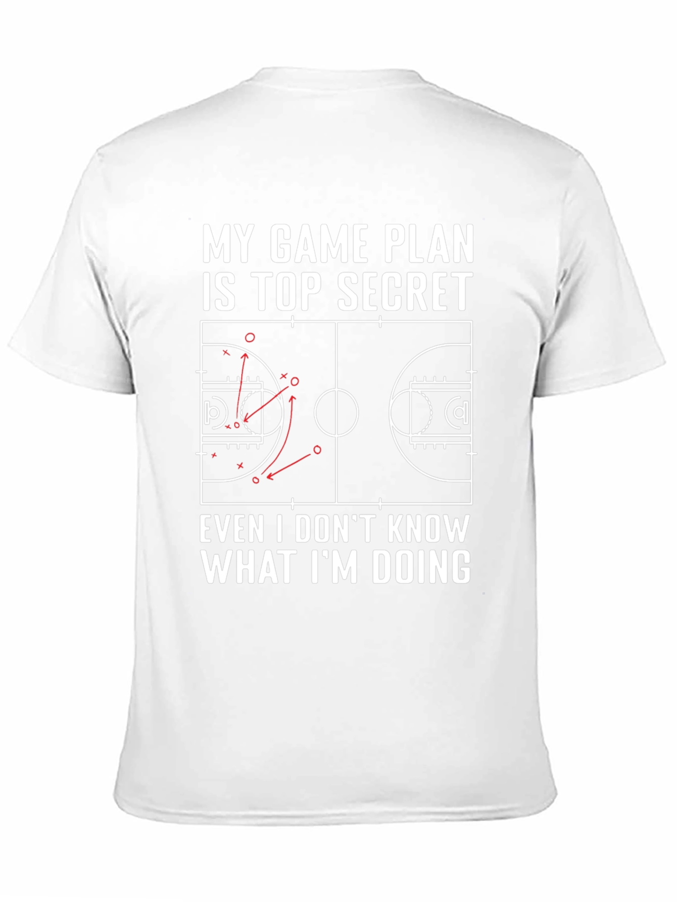 Black Funny Basketball Game Plan T-Shirt view 11