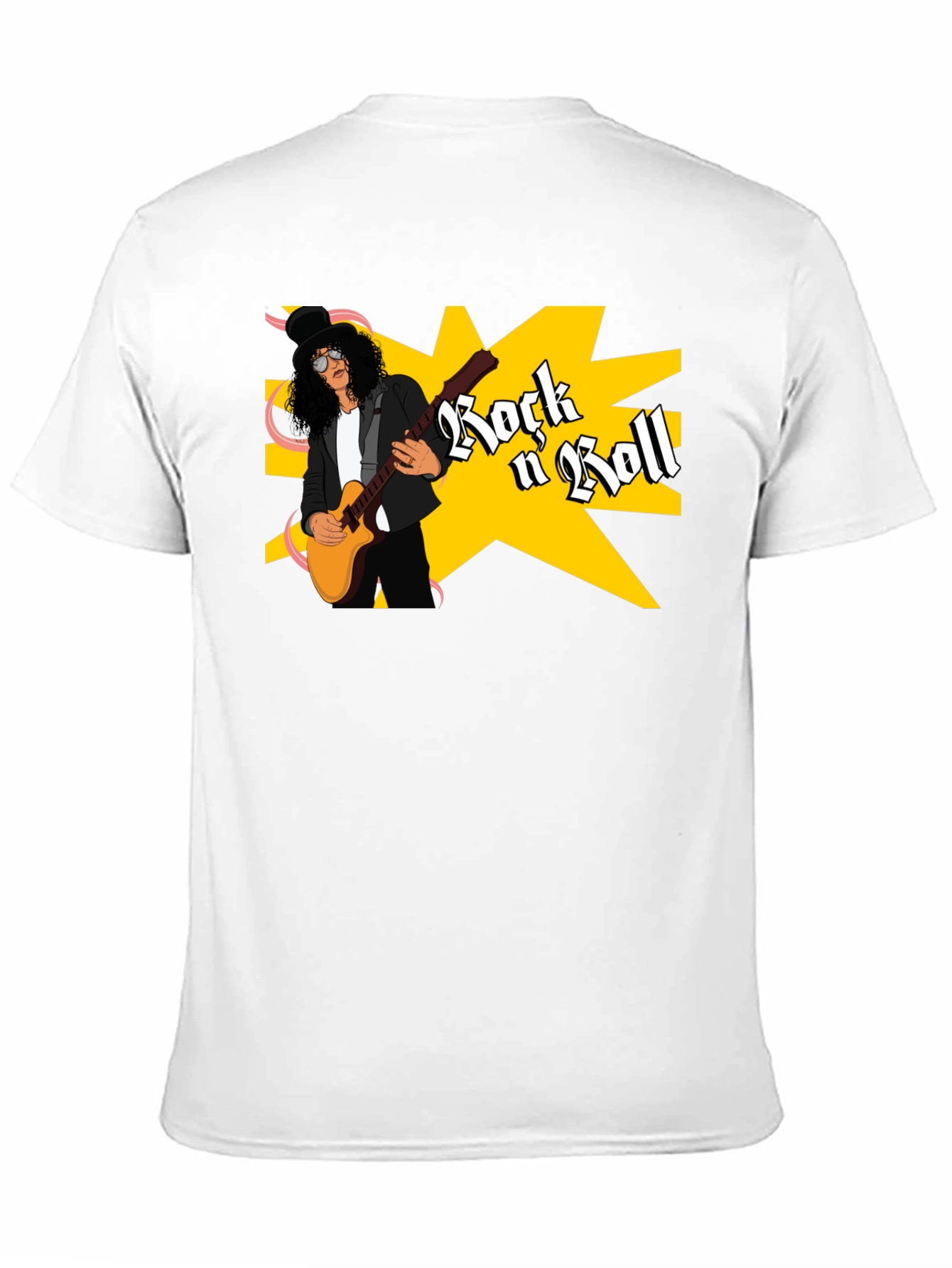 Black Rock n Roll Guitarist Graphic Tee - Black view 11