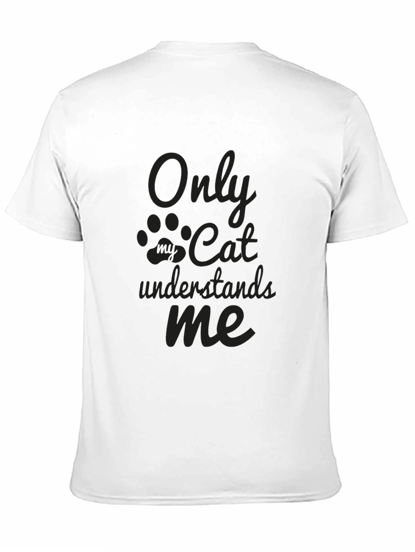 Black Only My Cat Understands Me Graphic Tee - Unisex Black T-Shirt view 11