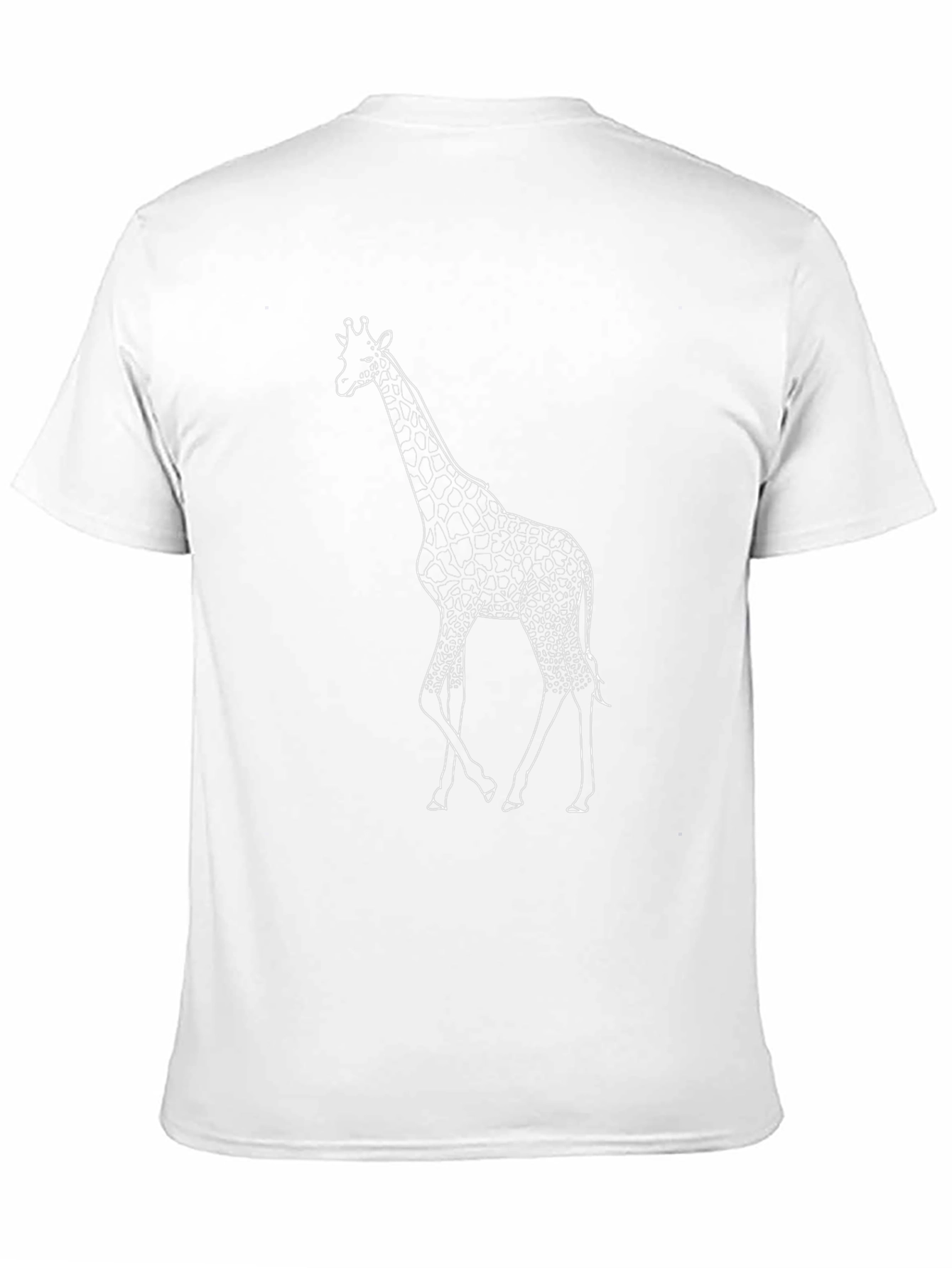 Black Giraffe Outline Graphic Tee - Black Cotton Blend view 11
