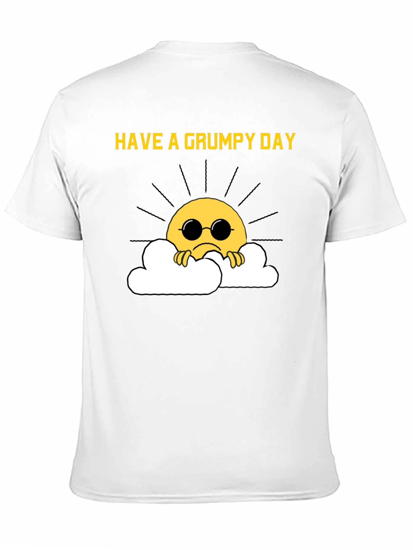 Black Grumpy Sun T-Shirt - Funny Graphic Tee view 11