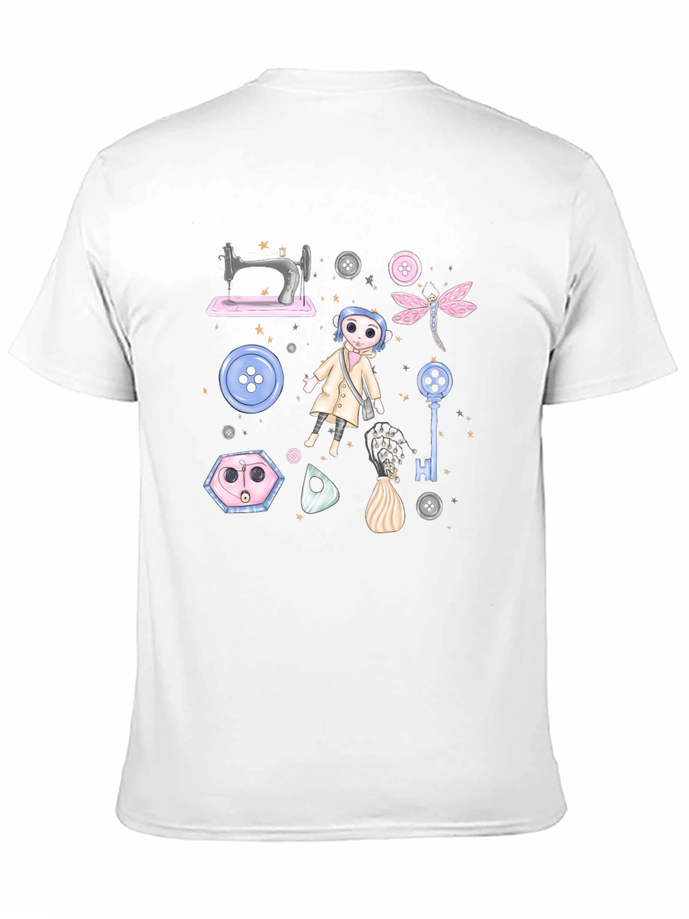 Black Novelty Coraline-Themed Graphic Tee view 11