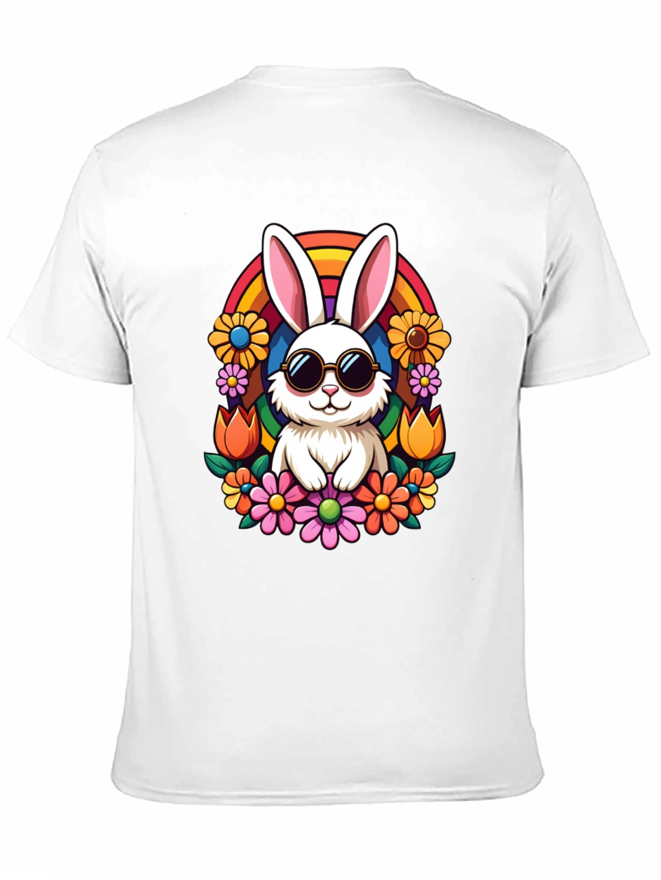Black Cool Bunny Rainbow Tee view 11