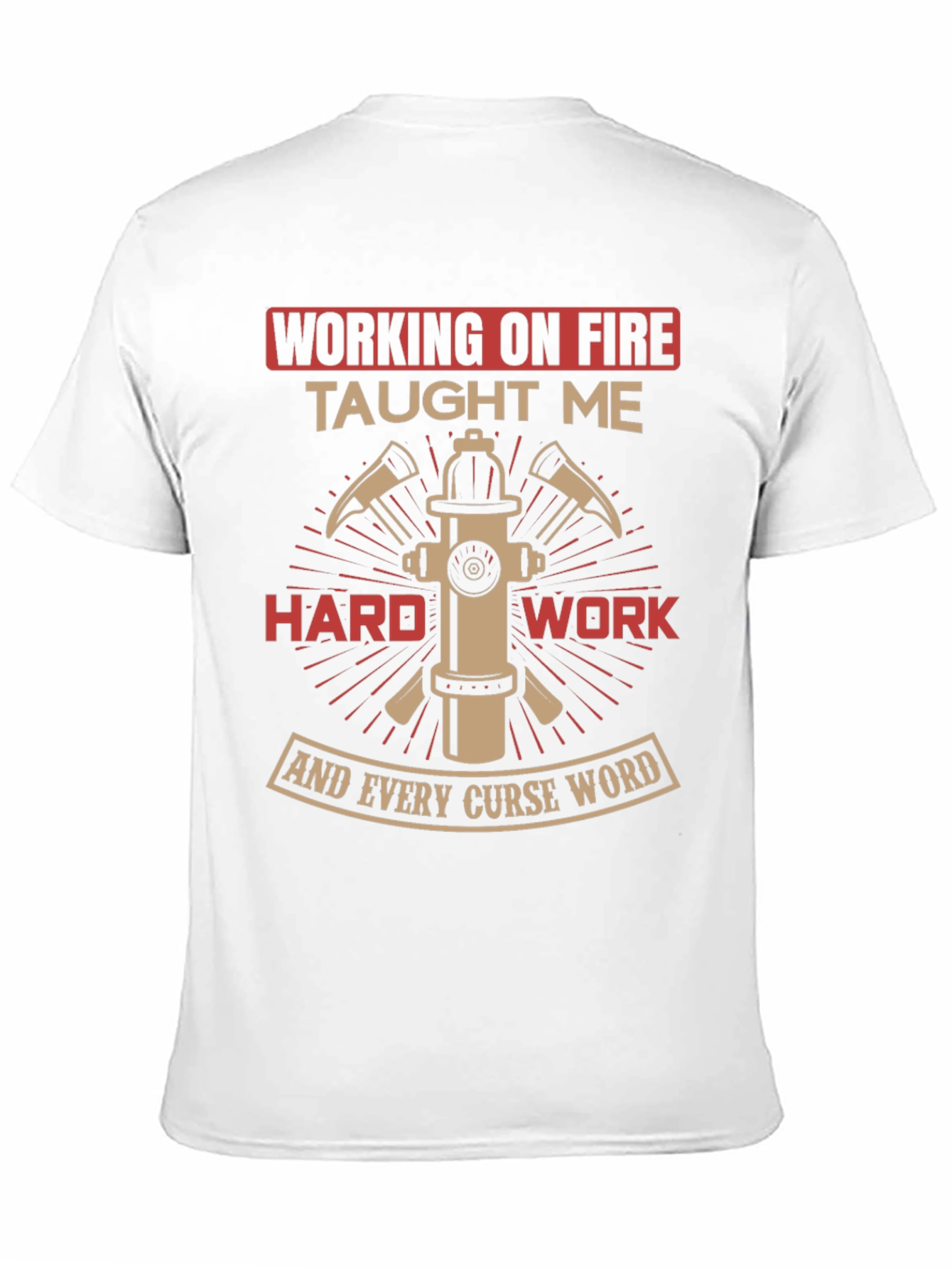 Black Firefighter Humor T-Shirt - "Working on Fire" view 11