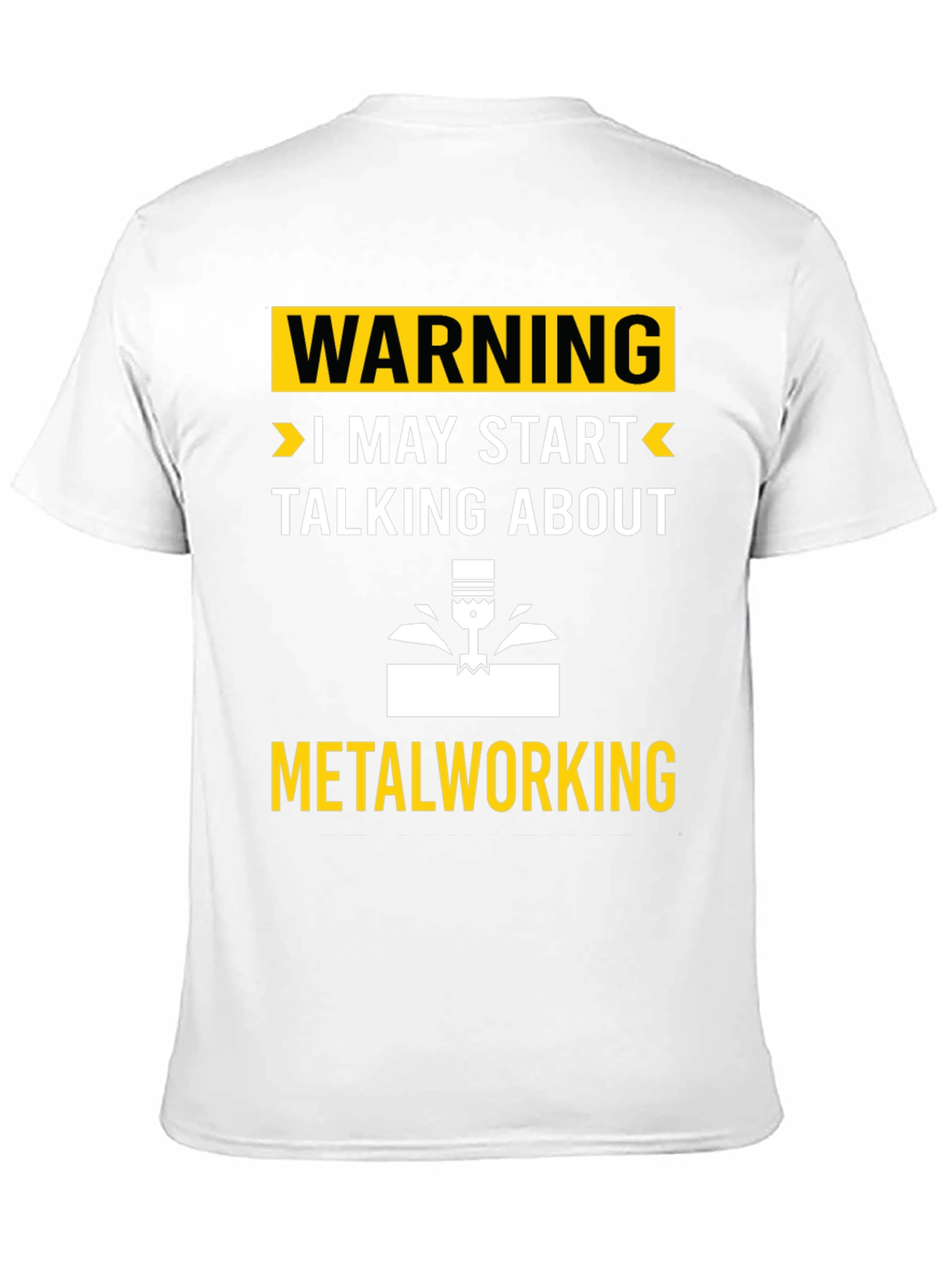 Black Warning: May Start Talking Metalworking T-Shirt view 11