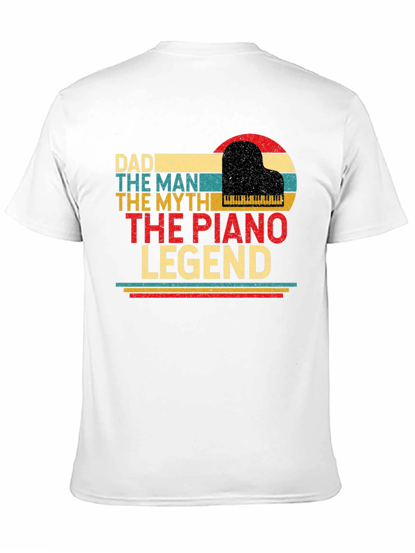 Black Dad Piano Legend T-Shirt - The Man, The Myth view 11