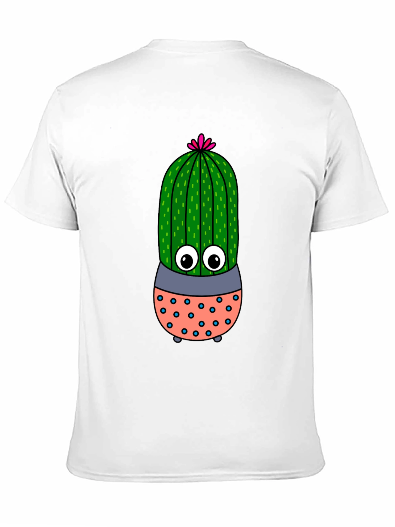 Black Cute Cartoon Cactus Black T-Shirt view 11