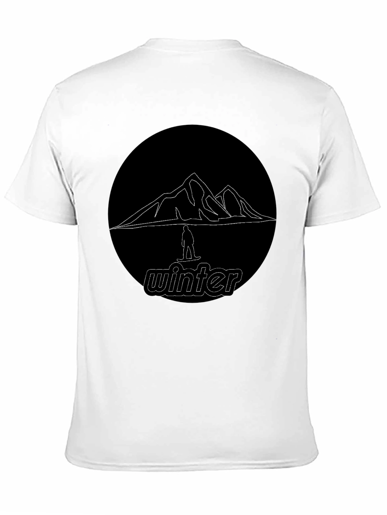Black Black Winter Mountain Graphic T-Shirt view 11