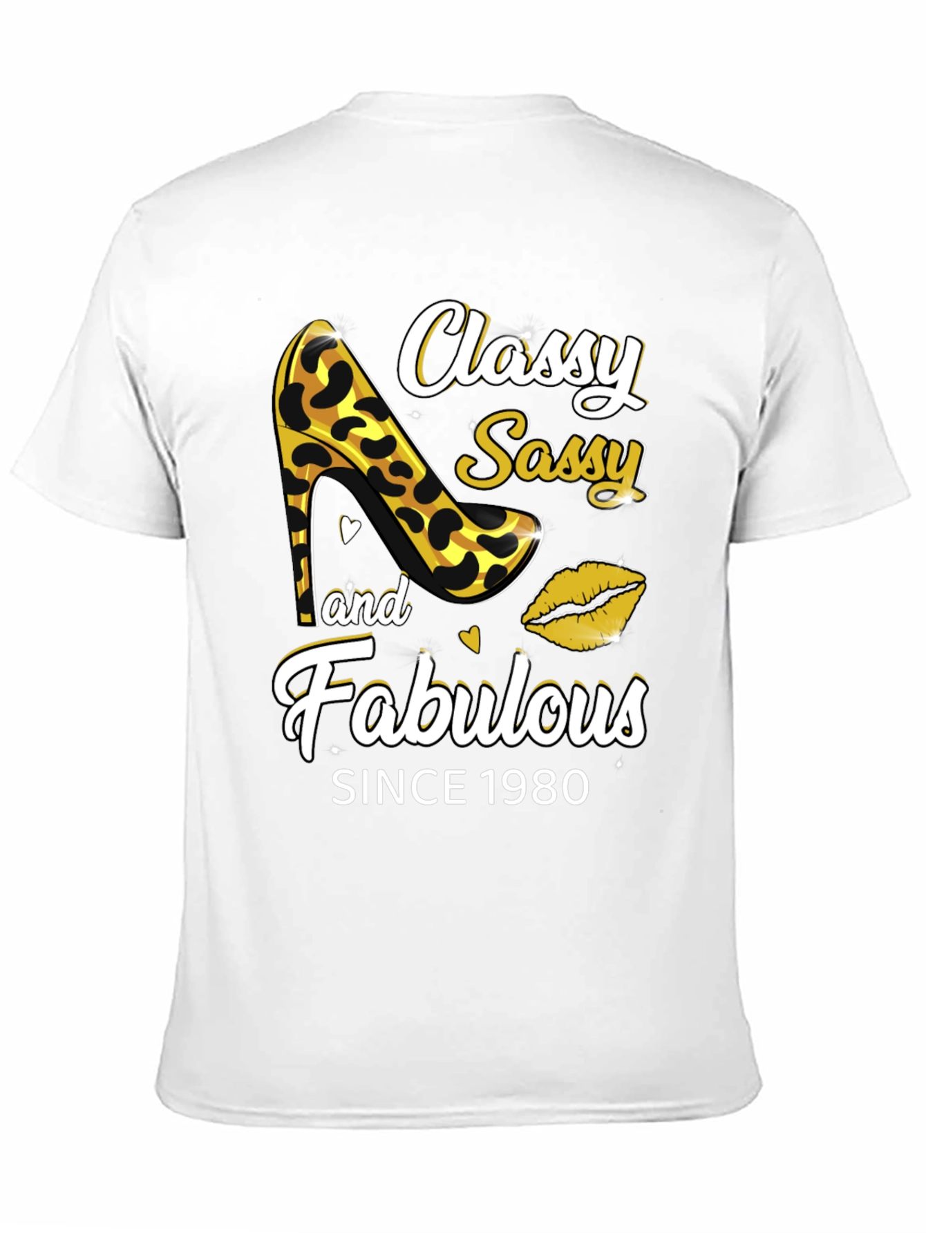 Black Classy Sassy Fabulous Since 1980 Graphic Tee view 11