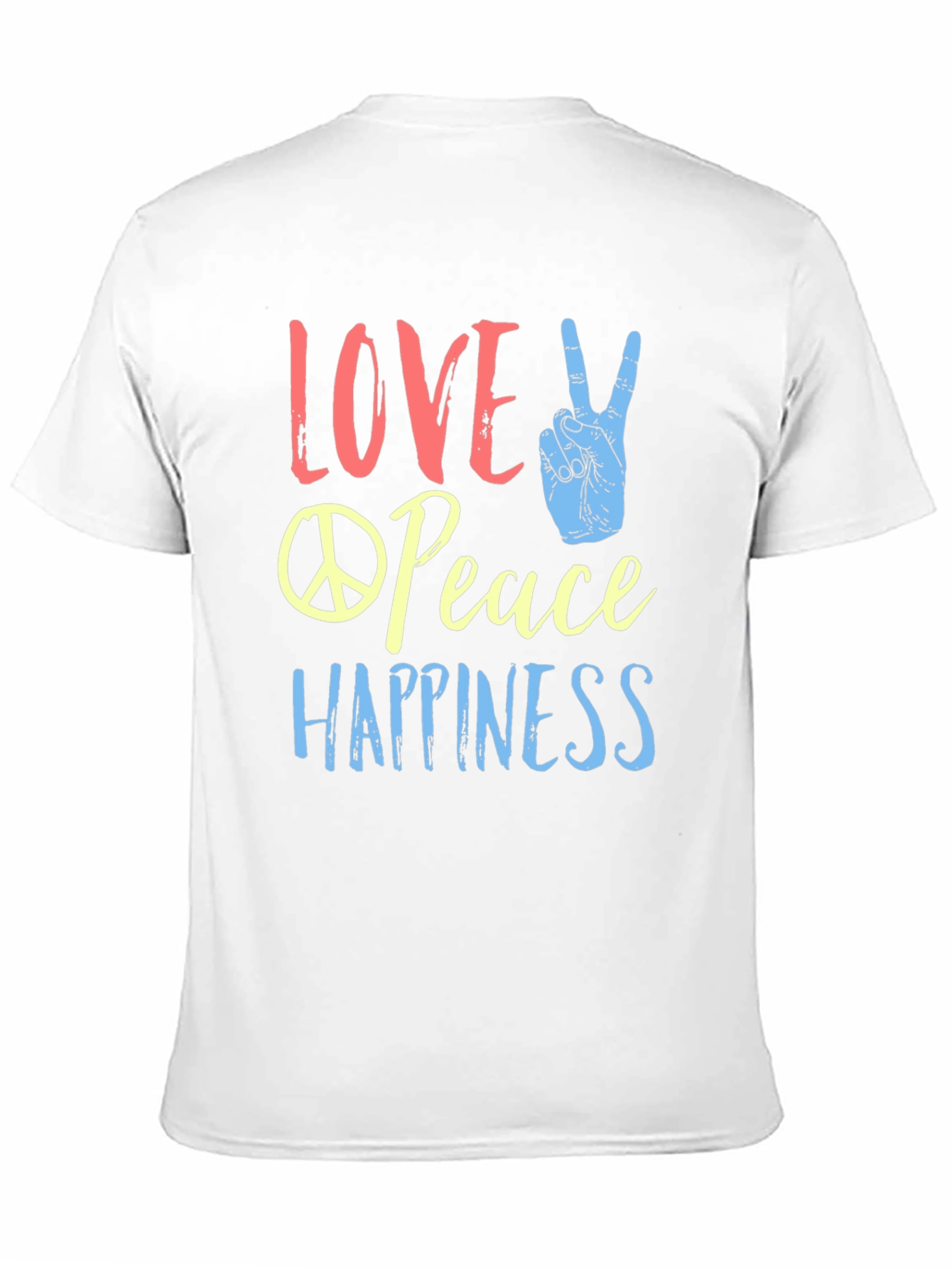 Black Love Peace Happiness Graphic T-Shirt view 11