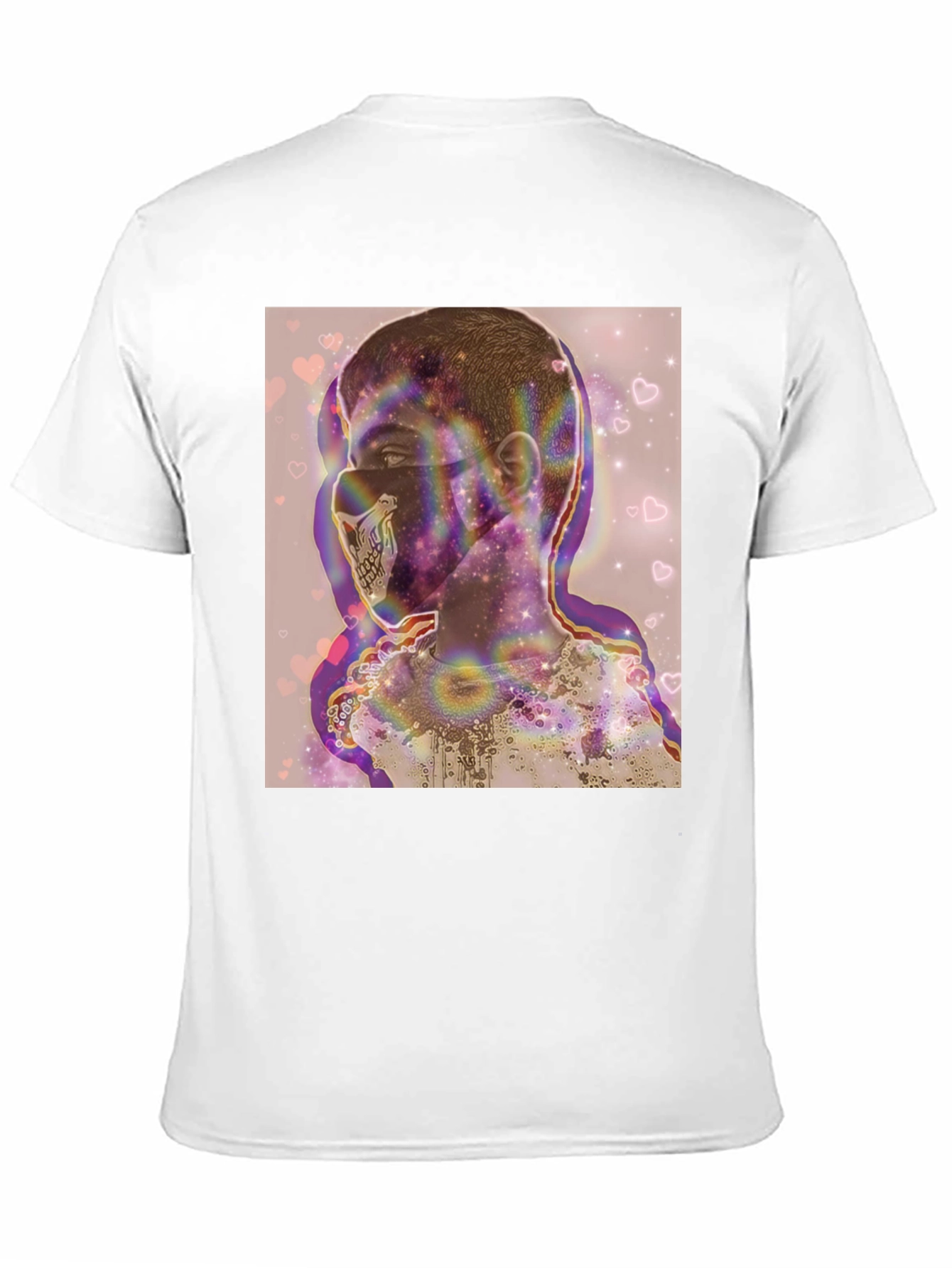 Black Psychedelic Skull Mask Graphic Tee view 11