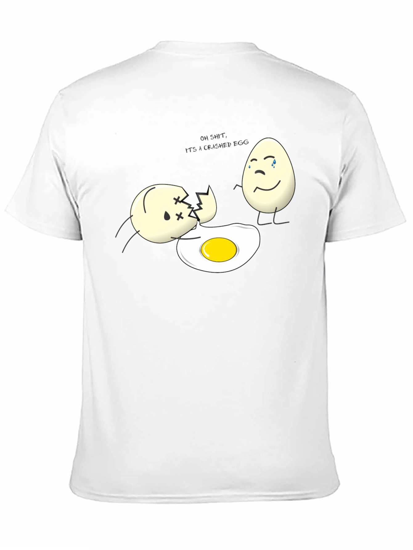Black Cracked Egg Humor T-Shirt view 11