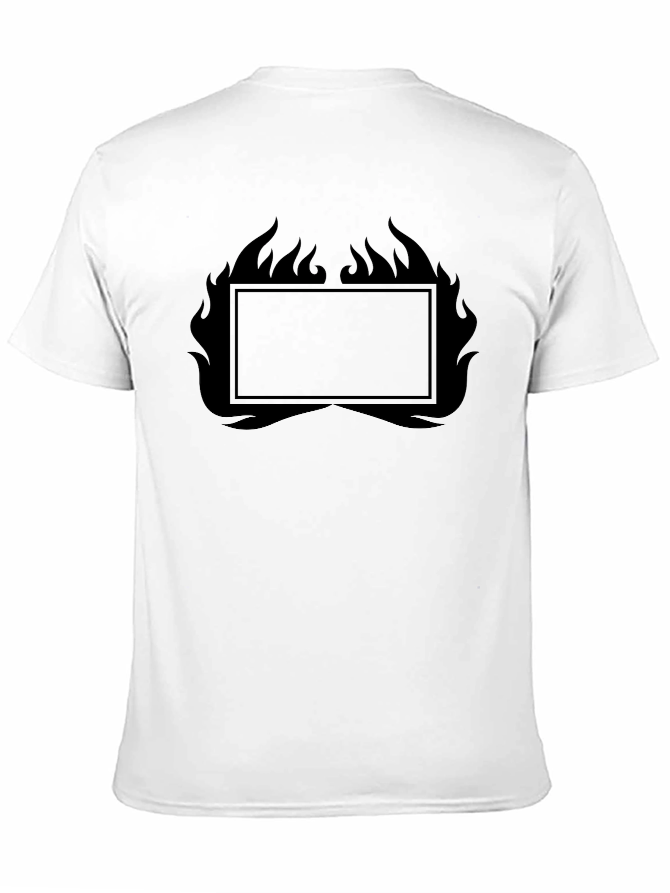 Black Men's Black Graphic T-Shirt - Flames Design view 11