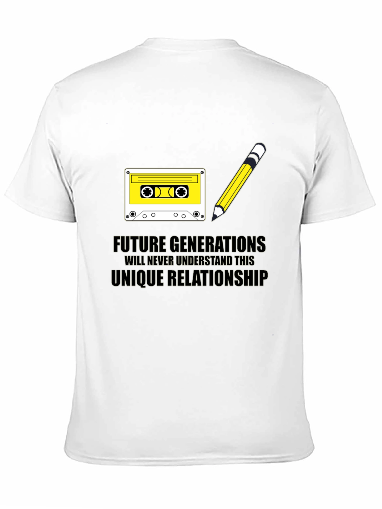 Black Retro Cassette & Pencil T-Shirt - Future Generations view 11