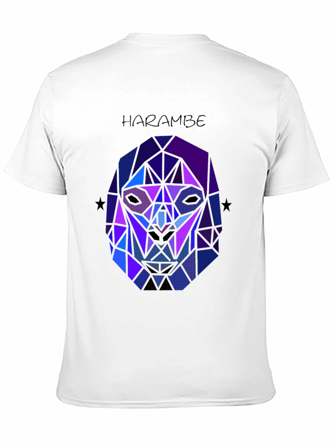 Black Harambe Graphic Tee - Geometric Gorilla Design view 11