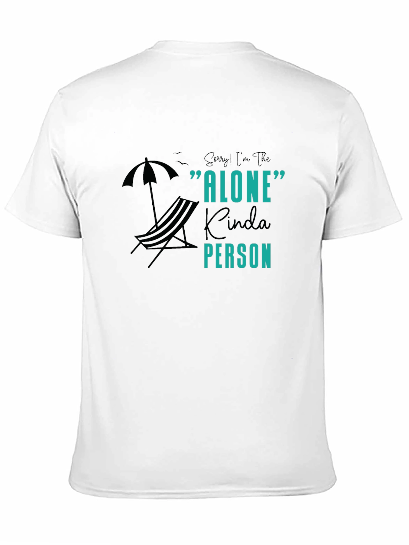Black Alone Kinda Person Graphic Tee - Unisex Black T-Shirt view 11