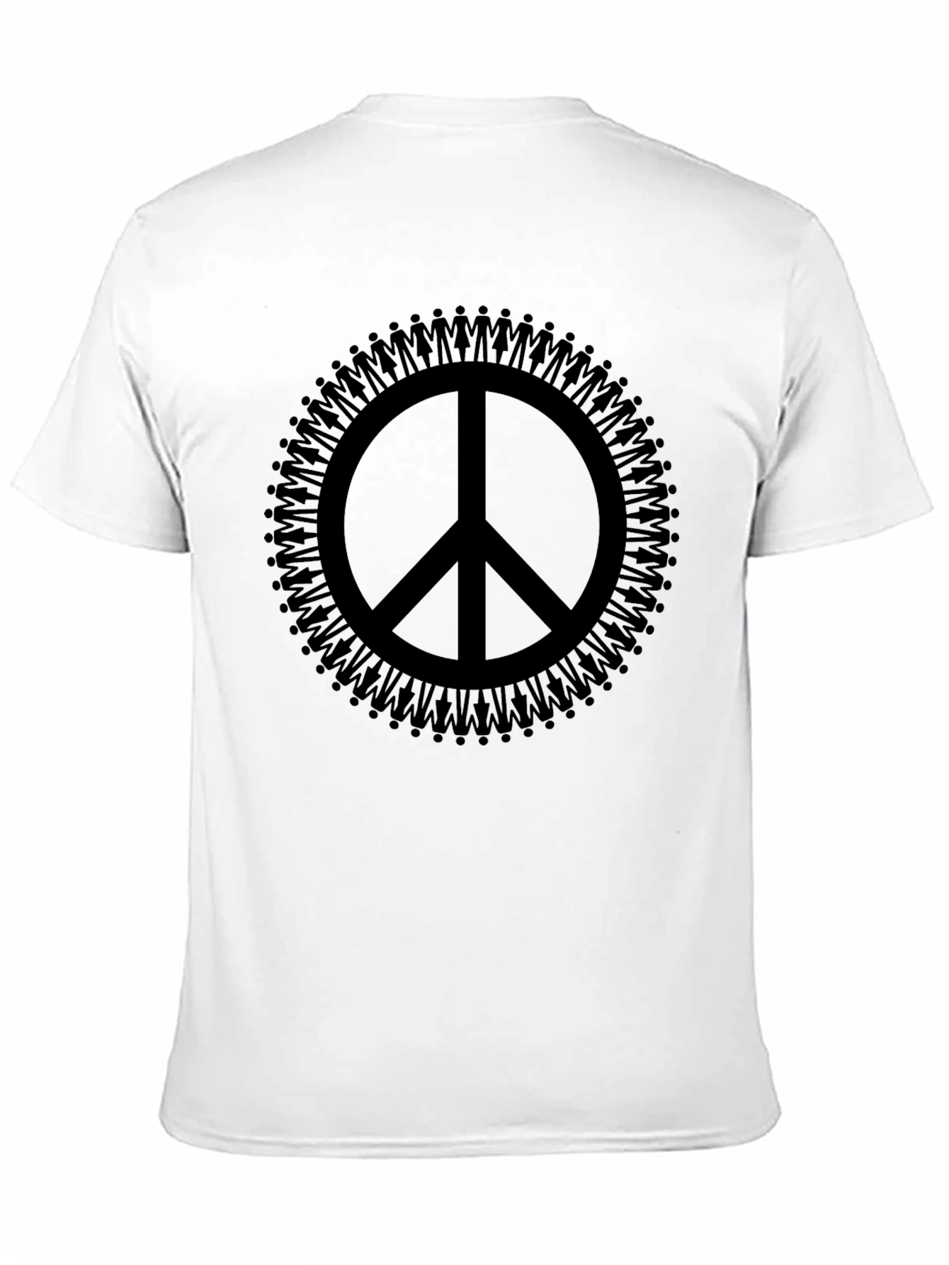 Black Peace Sign People Circle Graphic T-Shirt view 11