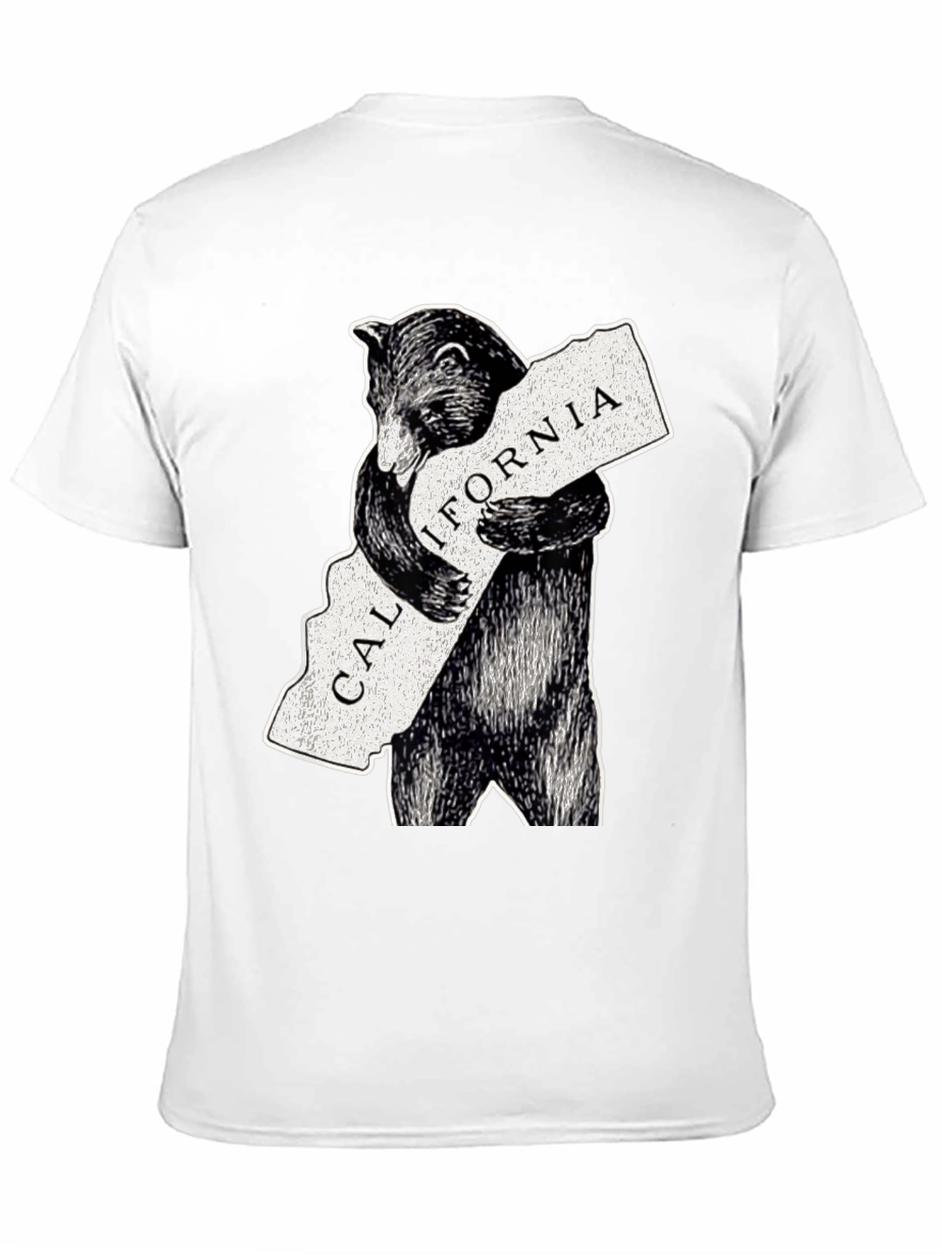 California Bear Hug Graphic Tee - Black Cotton Blend - 11