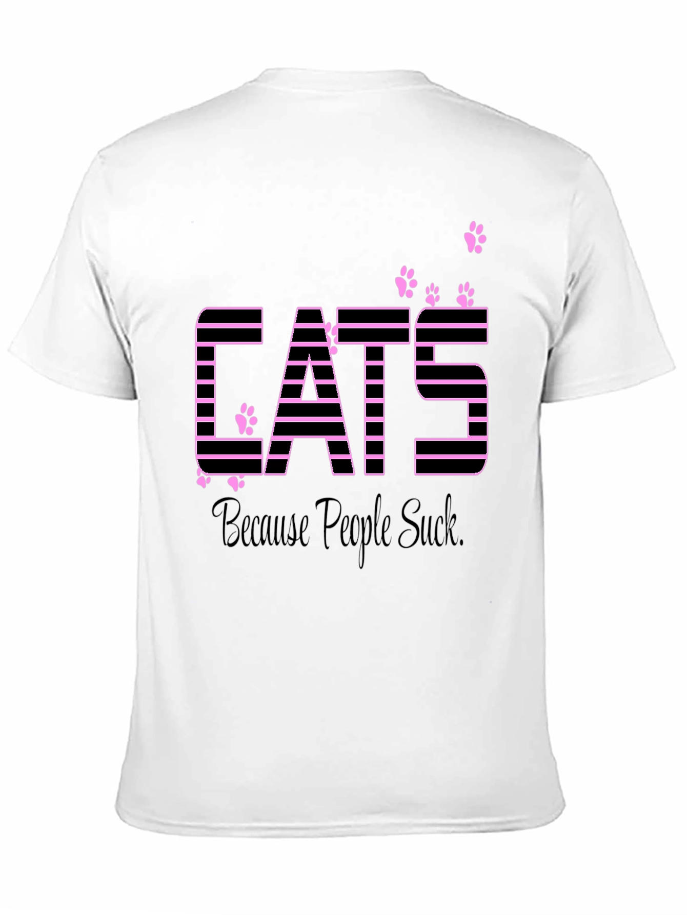 Black Cats Because People Suck Funny Graphic T-Shirt view 11