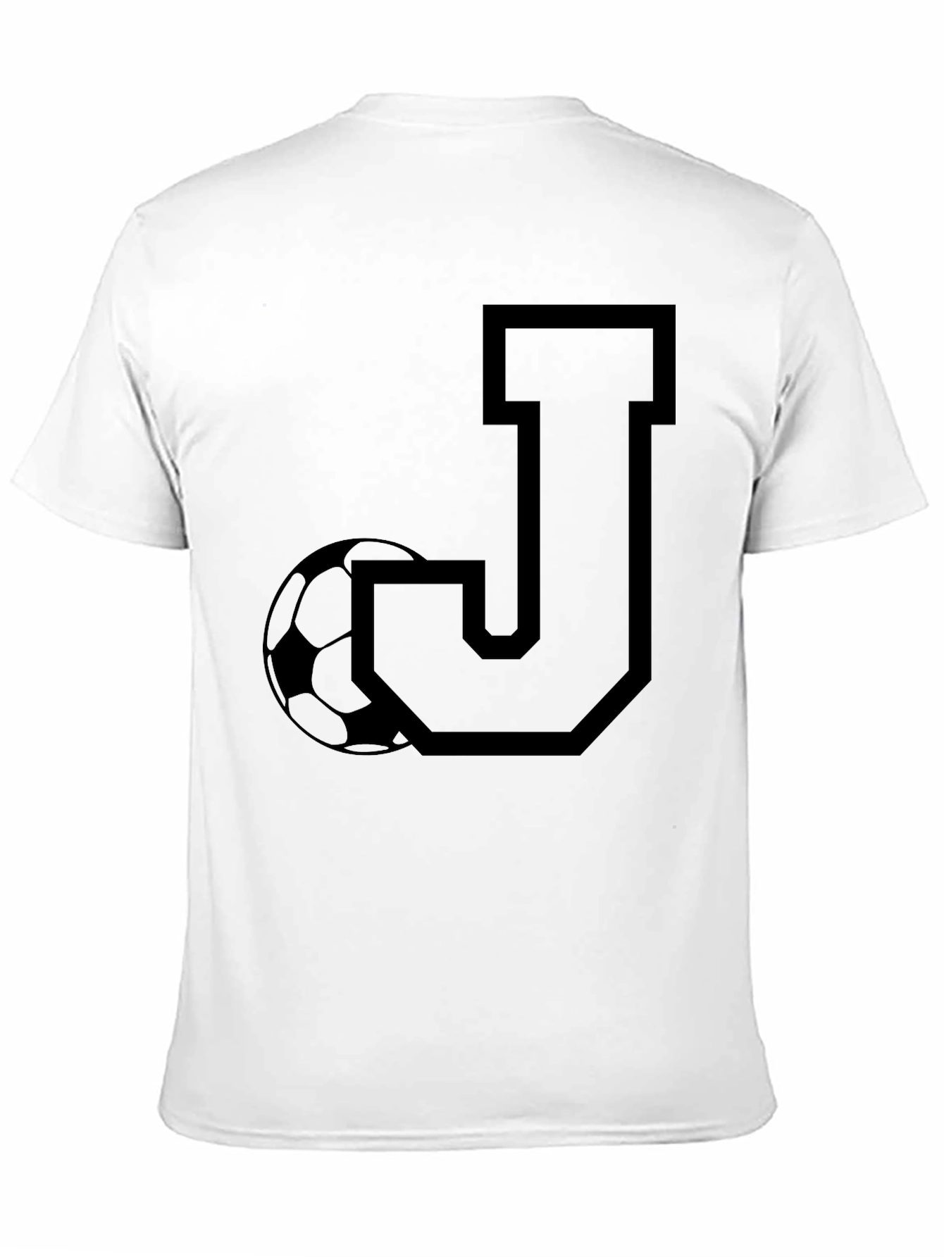 Black Initial J Soccer T-Shirt - Black view 11