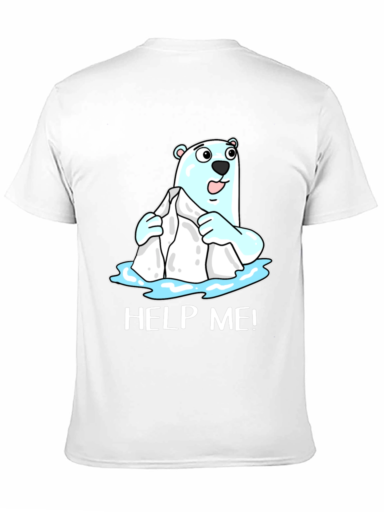 Black Help Me Polar Bear Graphic T-Shirt view 11