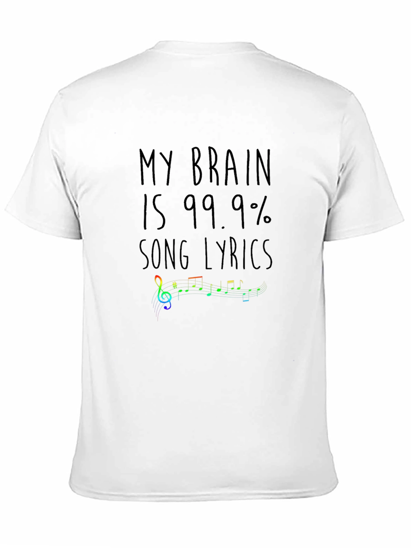 Black Song Lyrics Brain Funny Graphic T-Shirt view 11