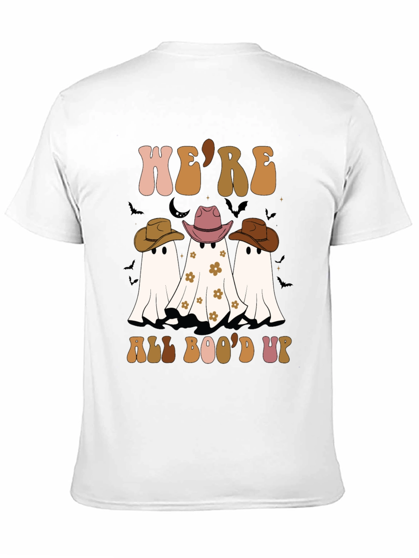 Black Halloween Ghost Crew Neck T-Shirt view 11