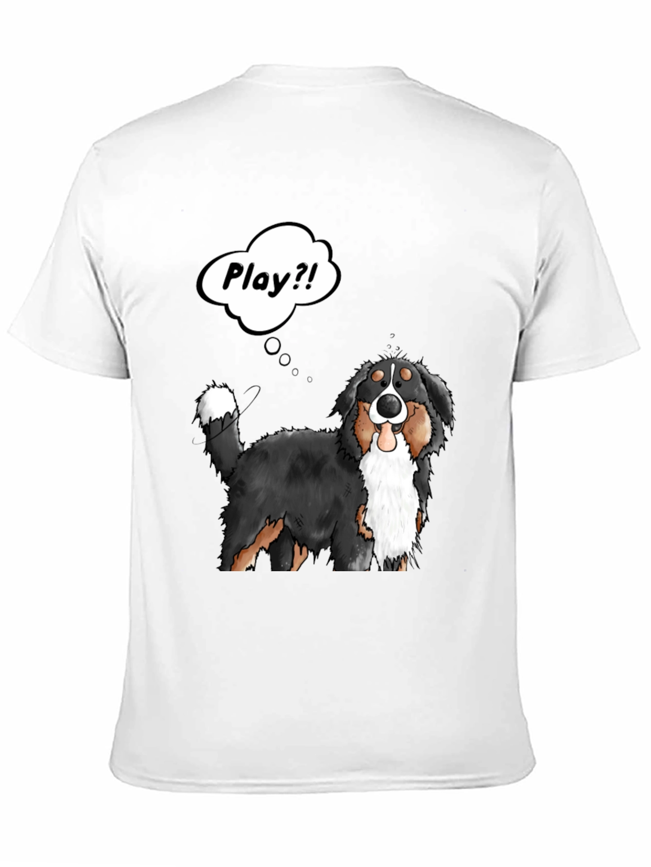 Black Playful Dog Cartoon Graphic T-Shirt view 11