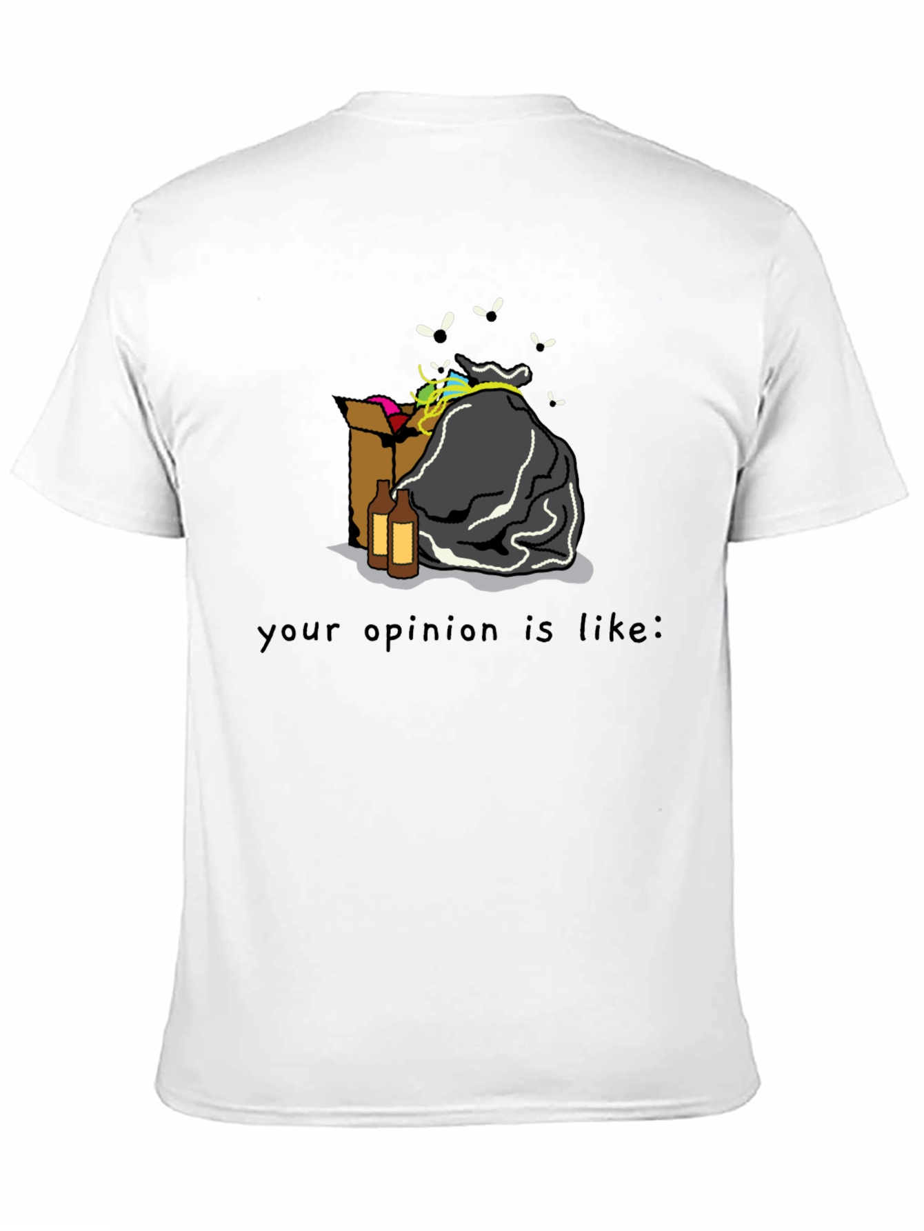 Black Opinion Trash T-Shirt - Funny Graphic Tee view 11
