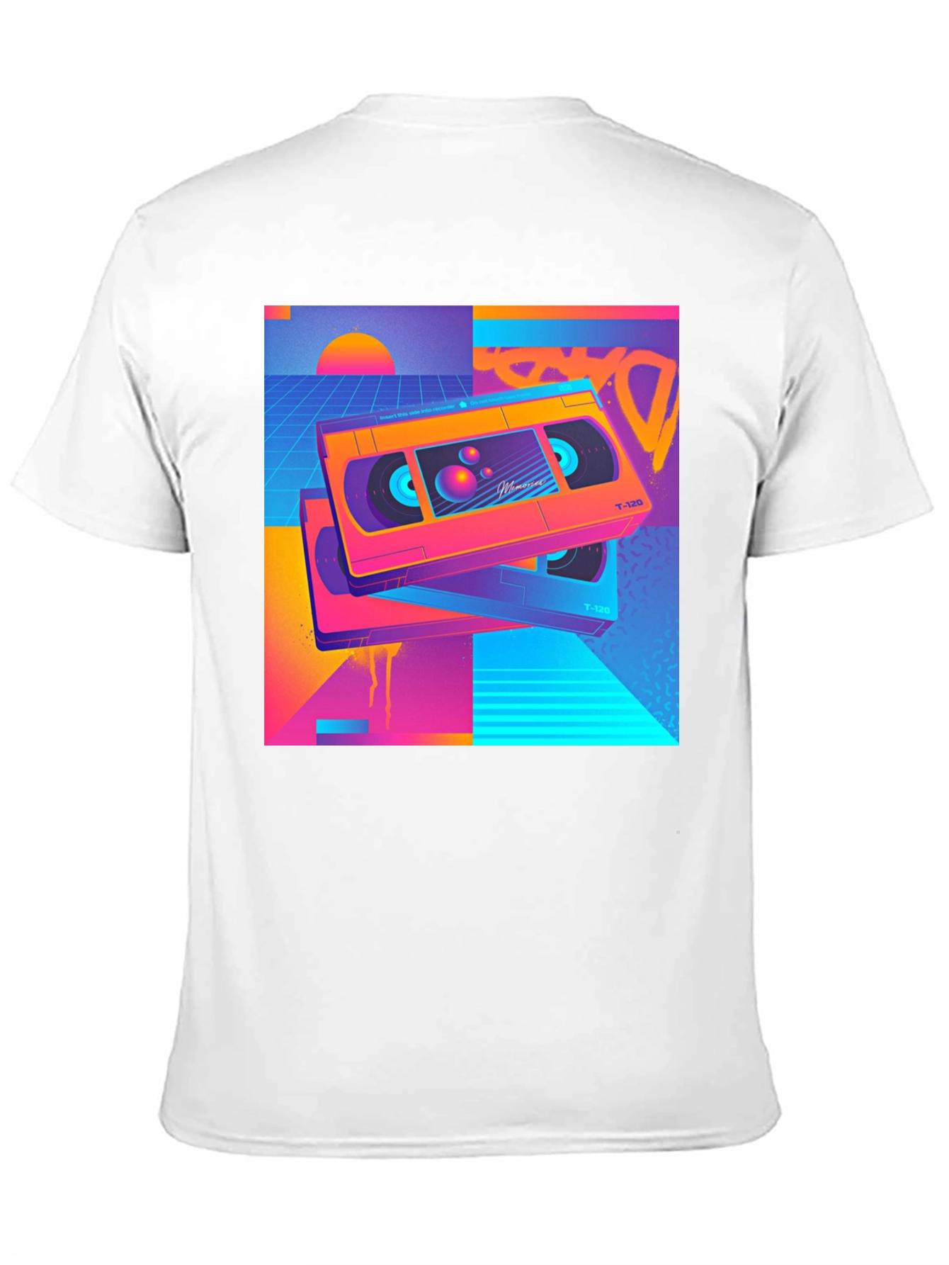 Black Retro Wave VHS T-Shirt - 80s Aesthetic Design view 11