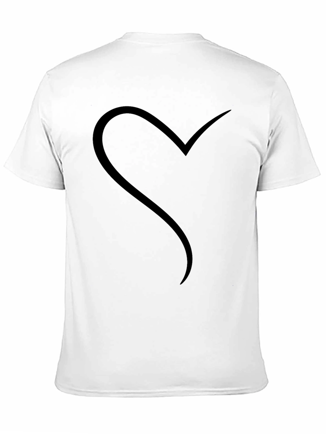 Black Minimalist Heart Graphic Black T-Shirt view 11