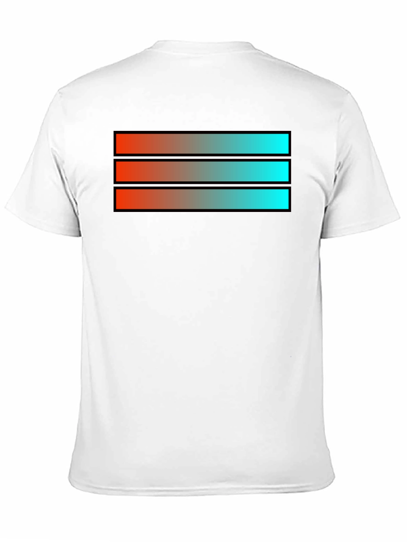 Black Gradient Stripe Graphic Tee - Modern Style view 11