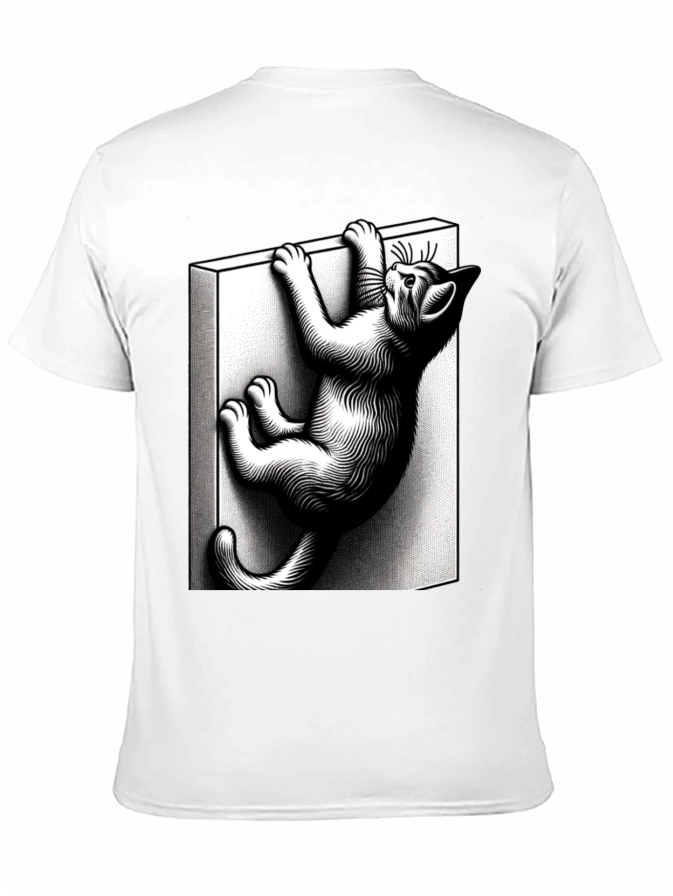 Black Climbing Cat Graphic Tee - Black Cotton Blend view 11