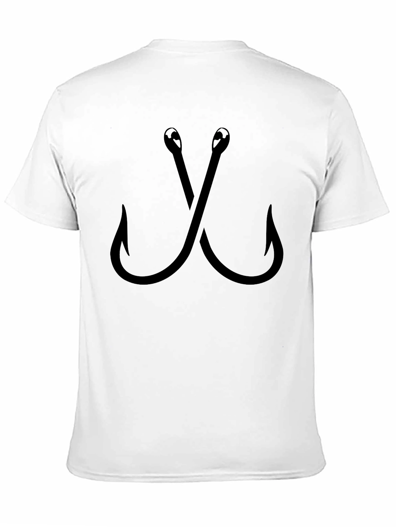 Black Fishing Hooks Black T-Shirt view 11