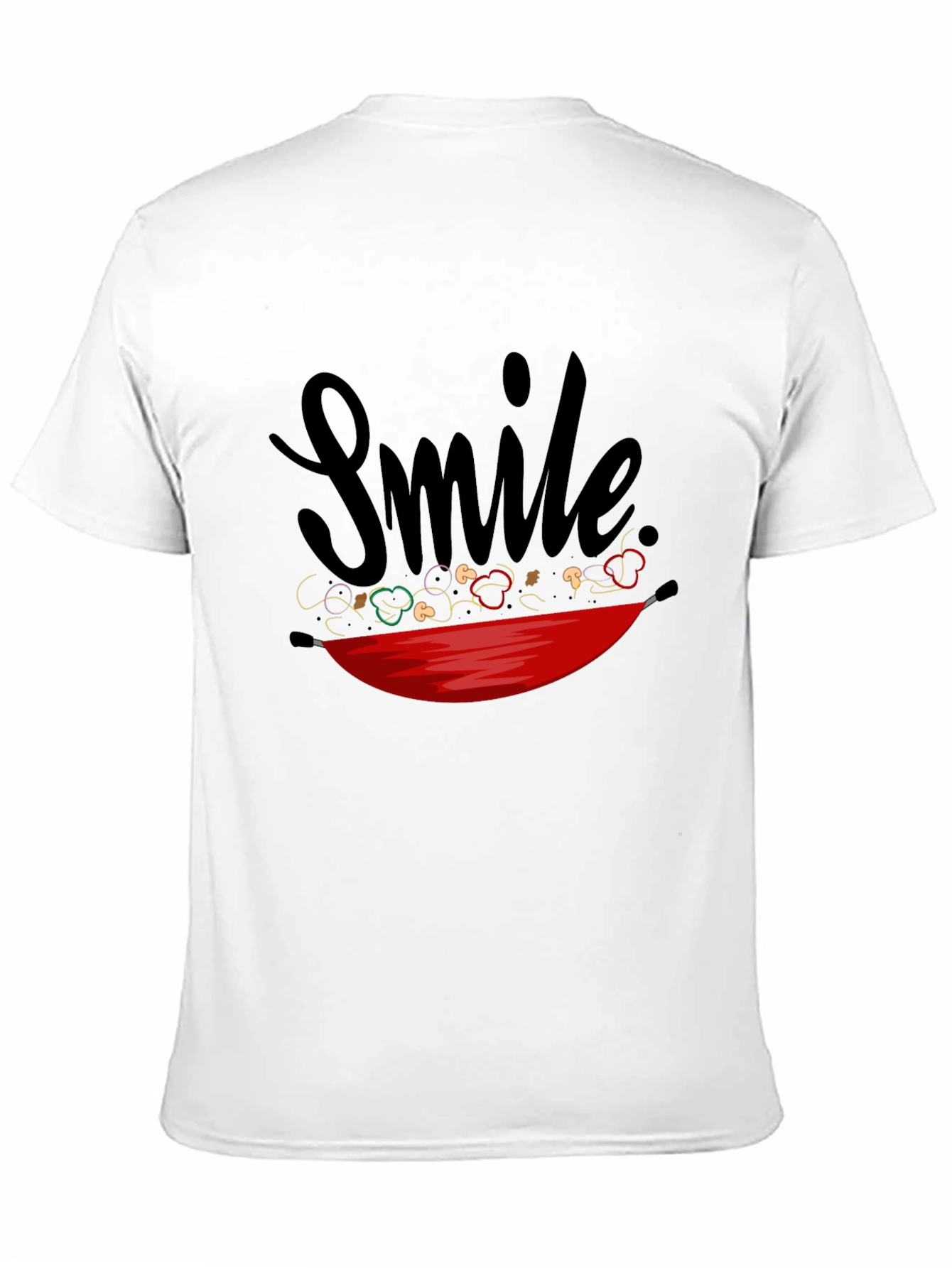 Black Smile Stir-Fry T-Shirt - Whimsical Graphic Tee view 11