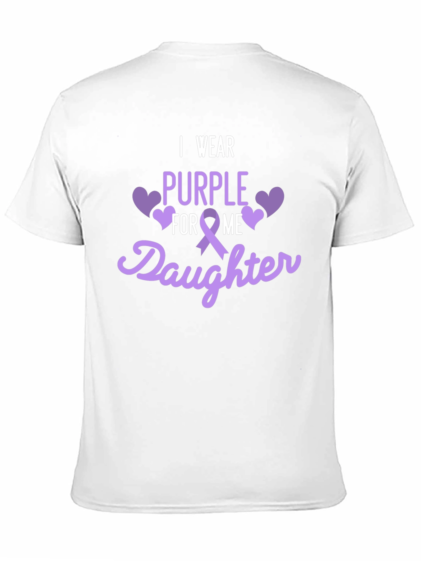 Black Purple Ribbon Daughter Support T-Shirt view 11