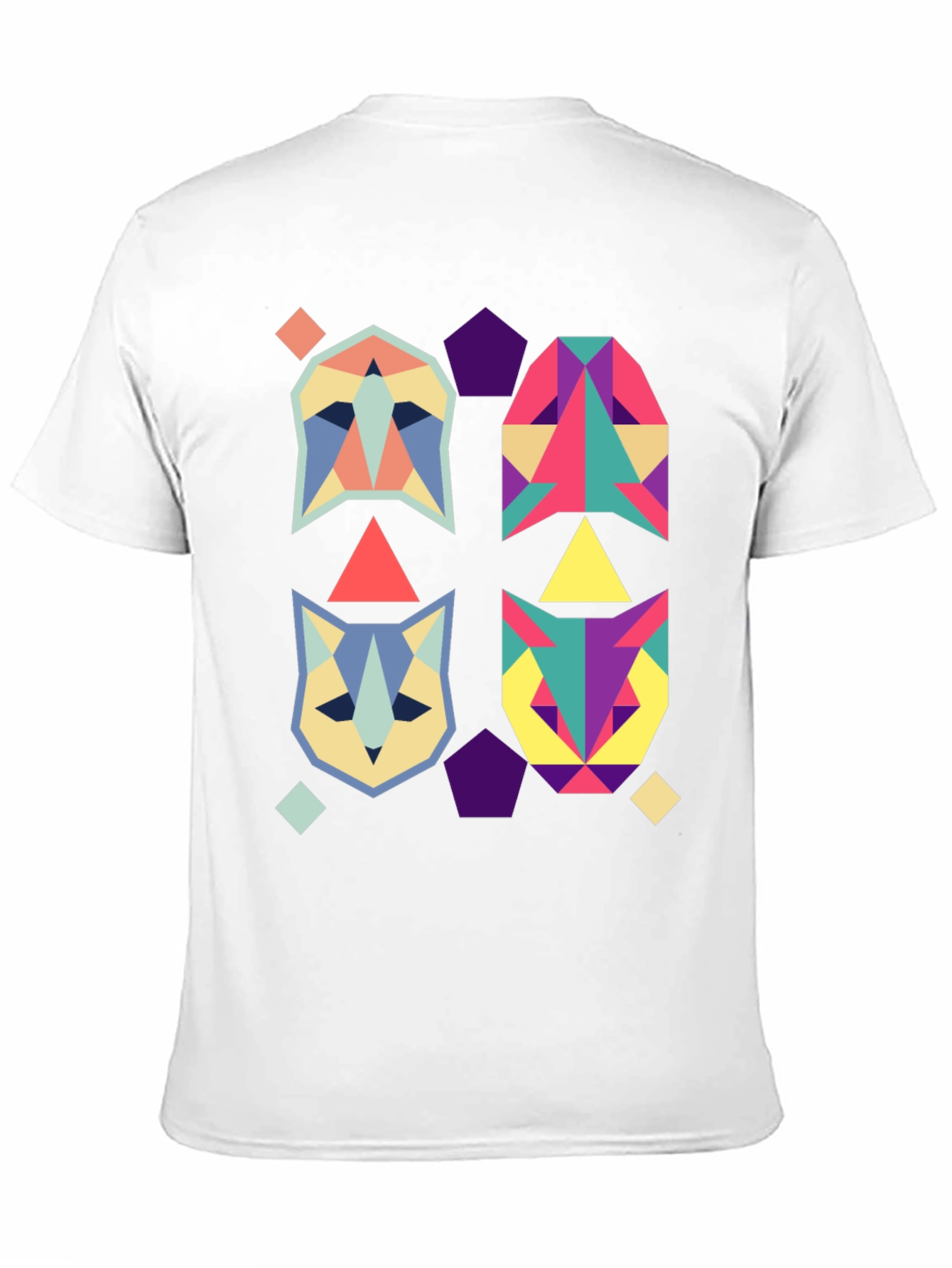 Black Geometric Animal Print Black T-Shirt view 11