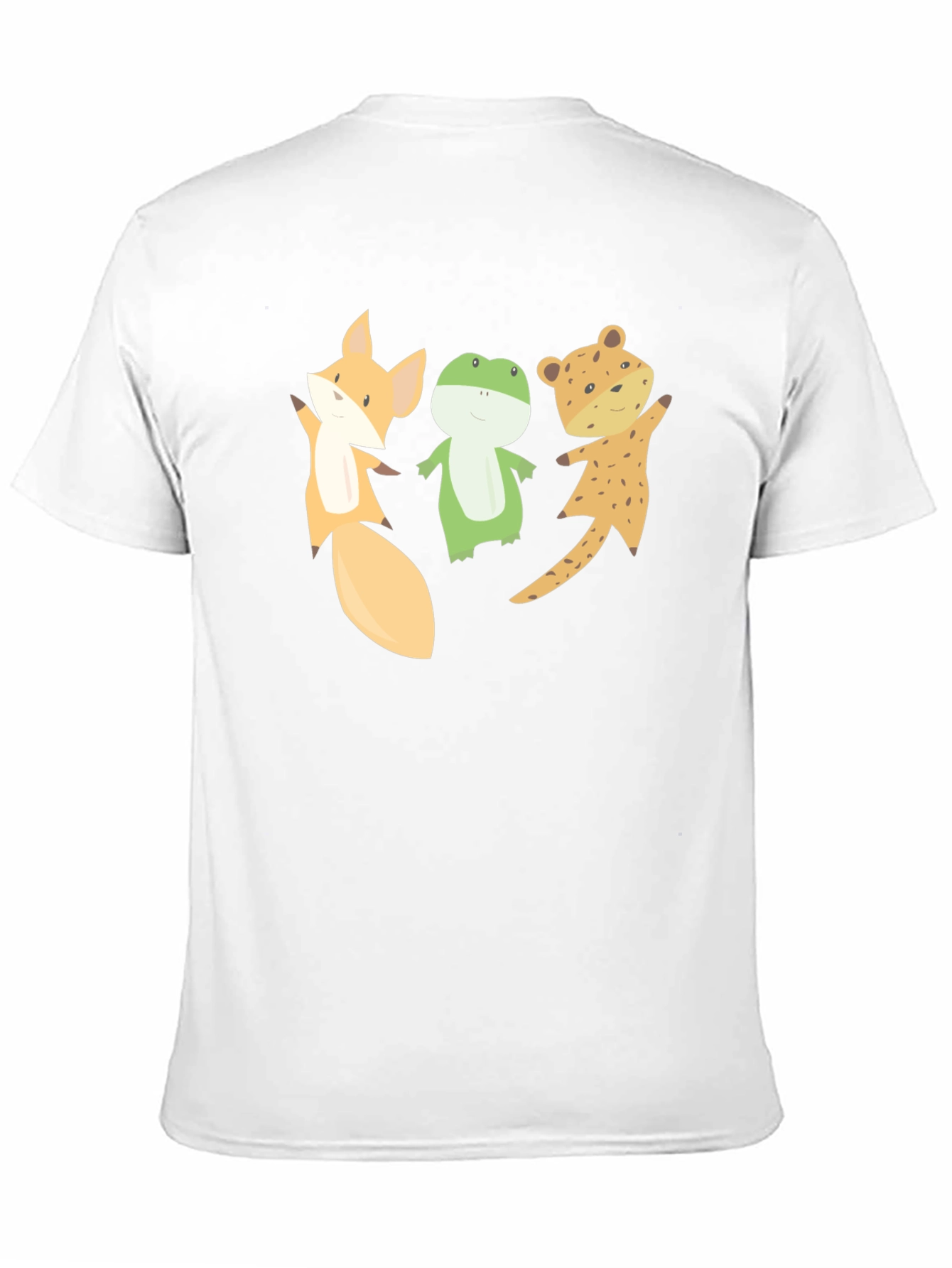 Black Cartoon Animal Friends Black T-Shirt view 11