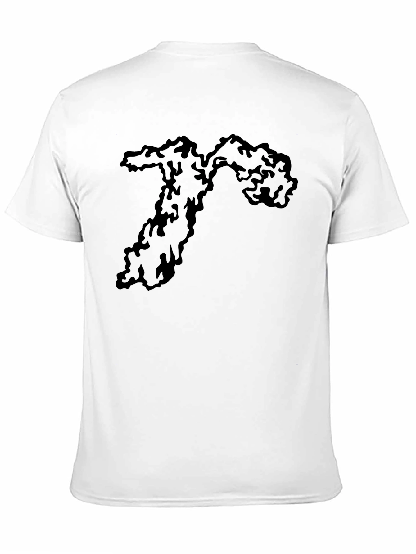 Black Men's Black Tee with Abstract Graphic Print view 11