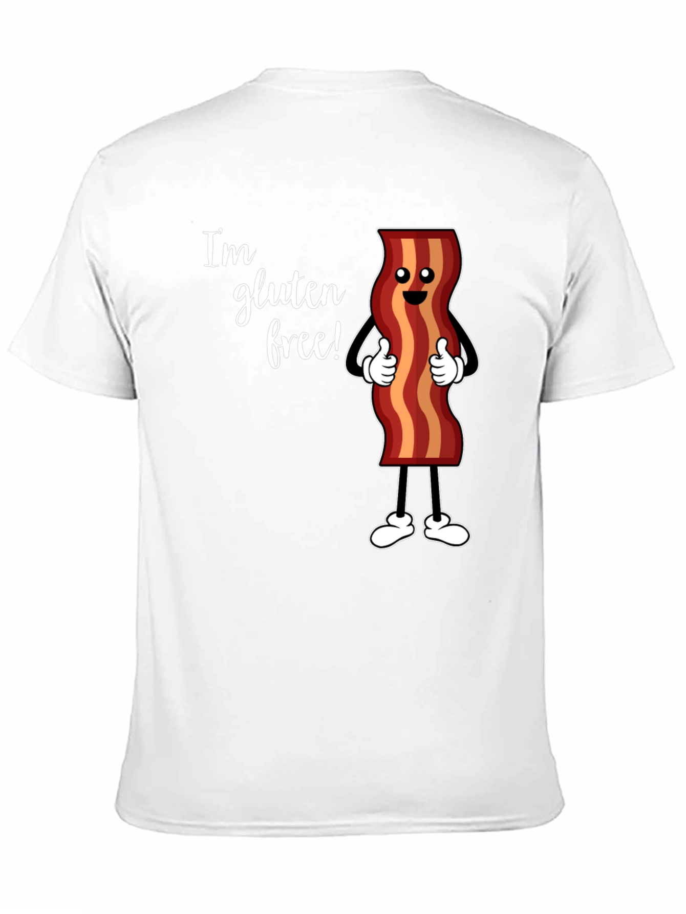 Black Gluten Free Bacon T-Shirt Funny Foodie Tee view 11