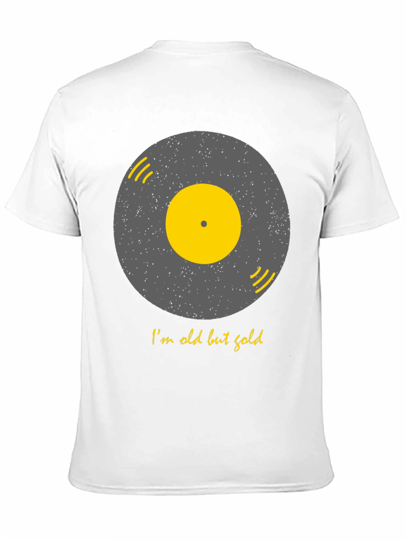 Black Retro Vinyl Record T-Shirt - I'm Old But Gold view 11