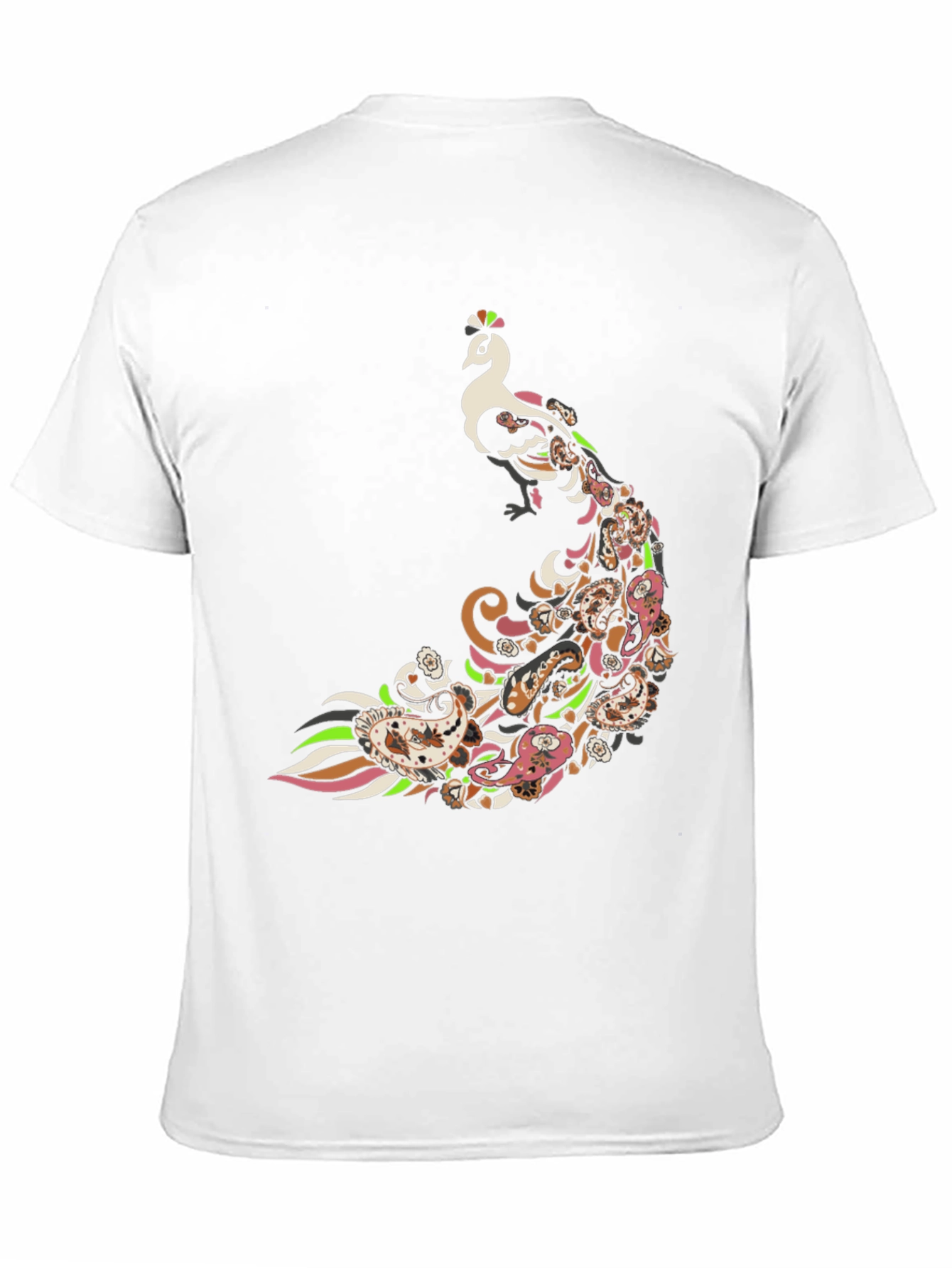 Black Peacock Paisley Graphic Tee - Men's Black T-Shirt view 11