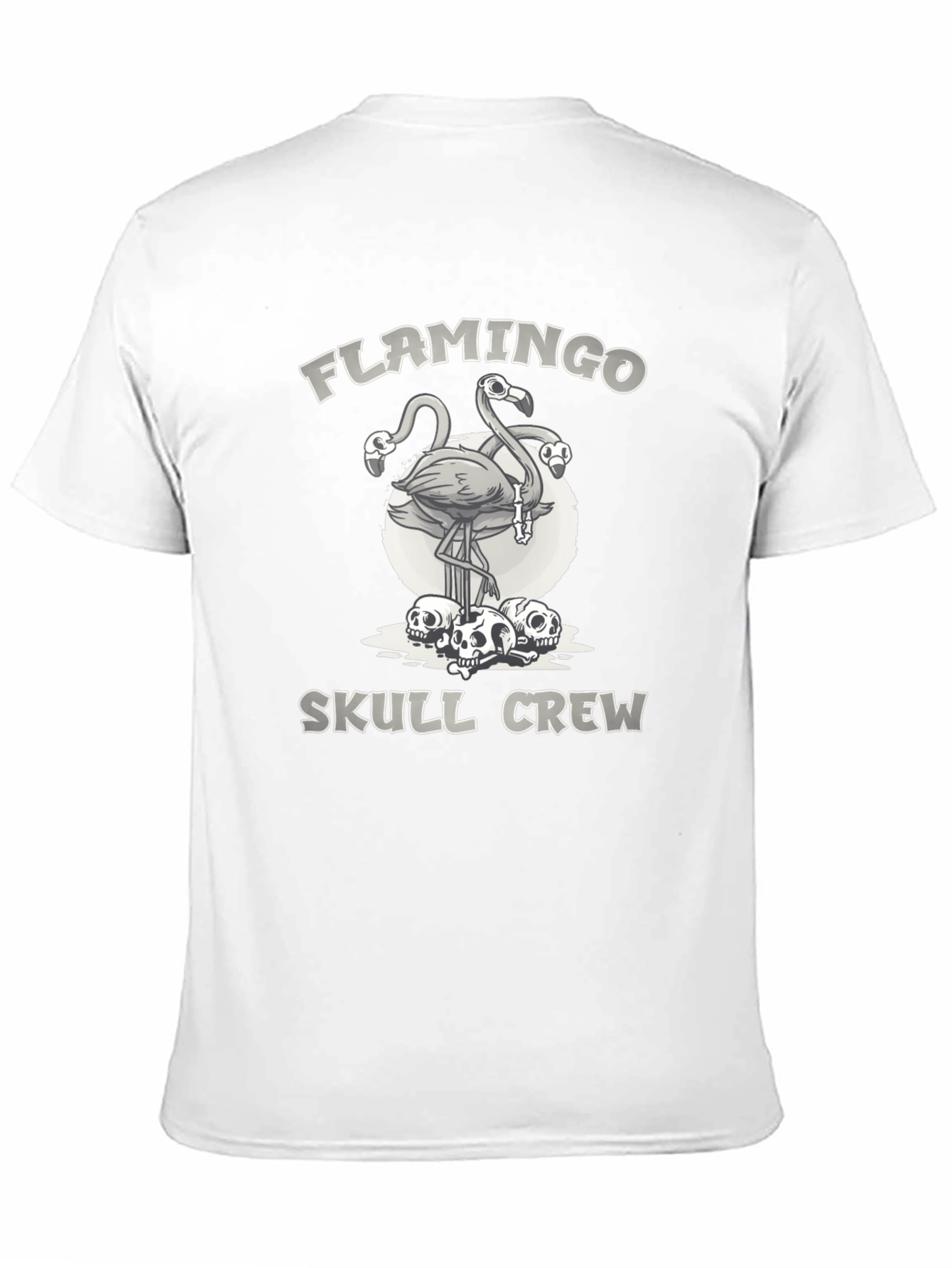 Black Flamingo Skull Crew Graphic Tee - Black view 11