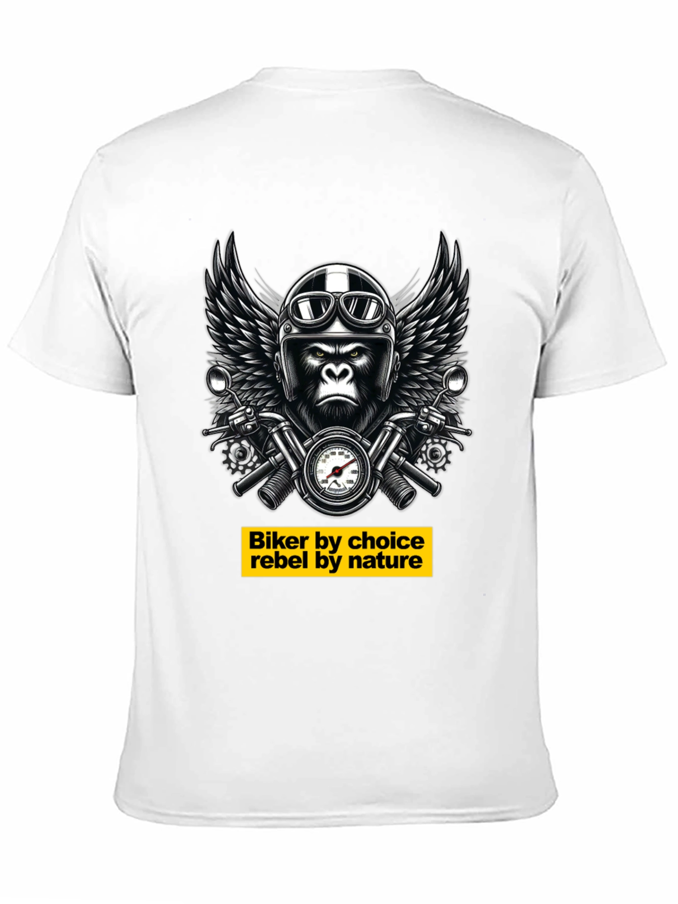 Black Biker Gorilla T-Shirt - Rebel Nature Tee view 11