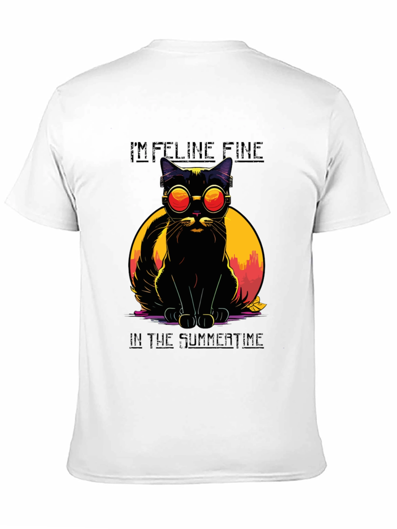 Black Feline Fine Summer Cat T-Shirt view 11