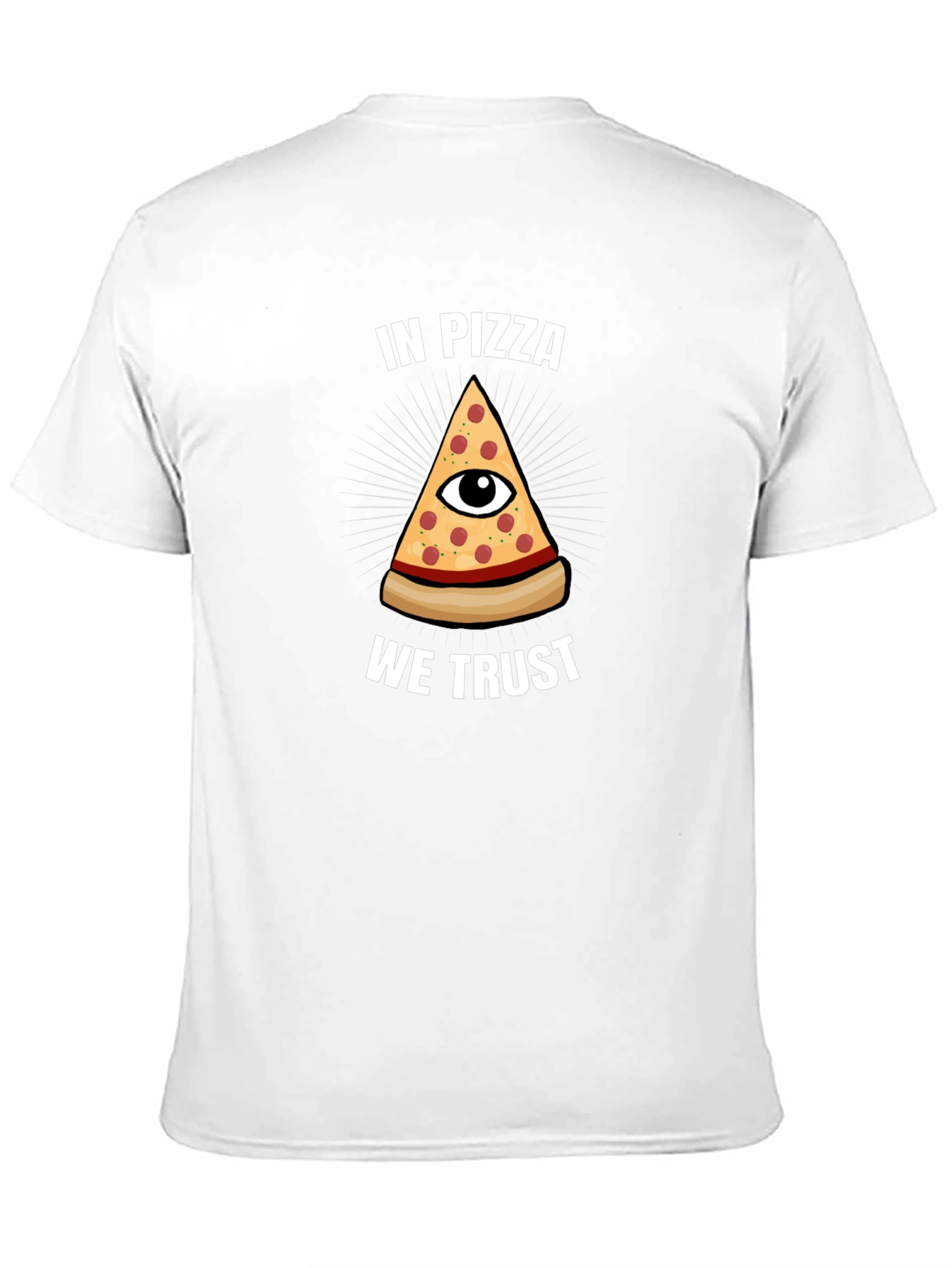 Black In Pizza We Trust T-Shirt - Funny Graphic Tee view 11