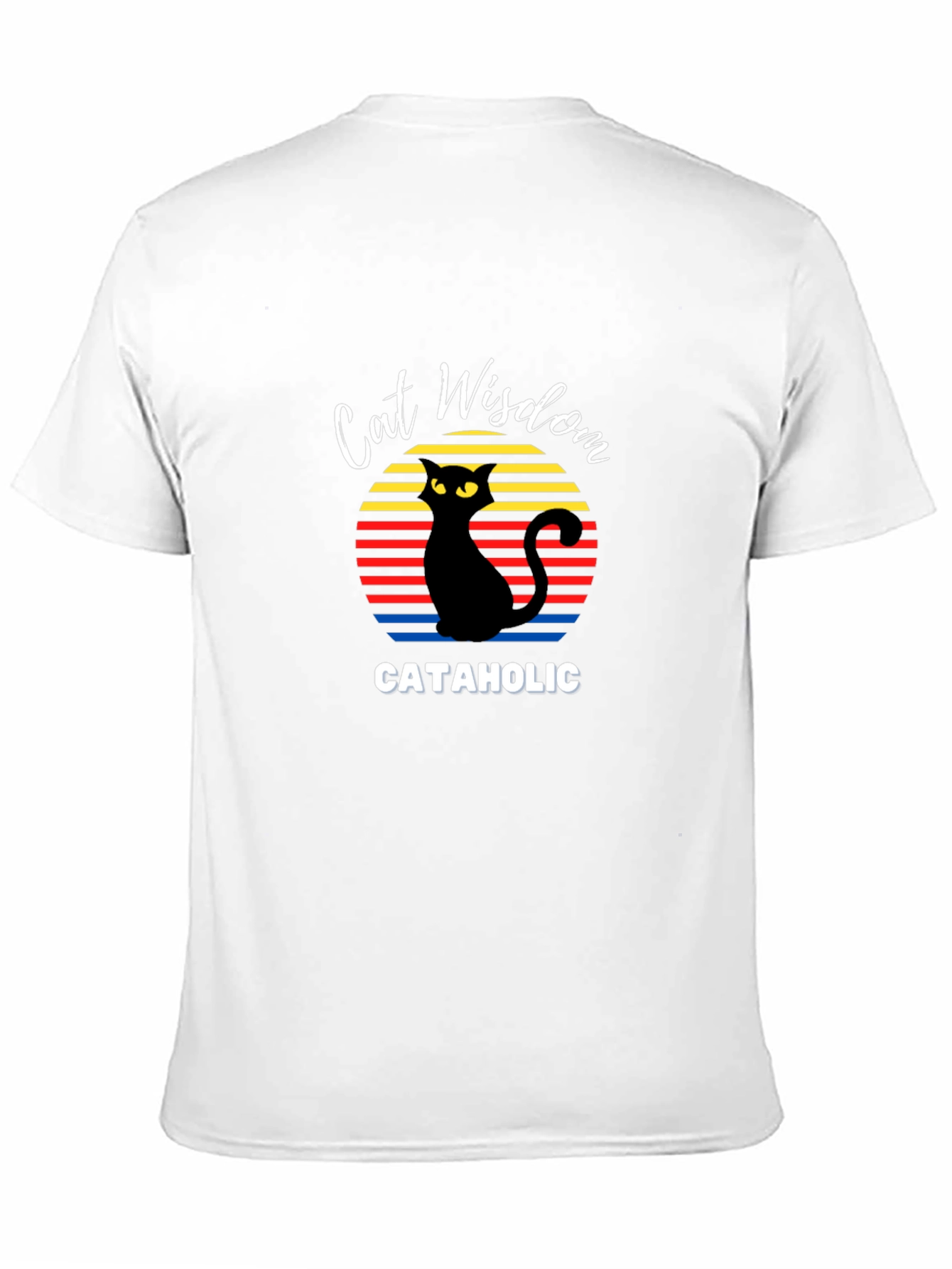 Black Cat Wisdom Cataholic Graphic T-Shirt view 11