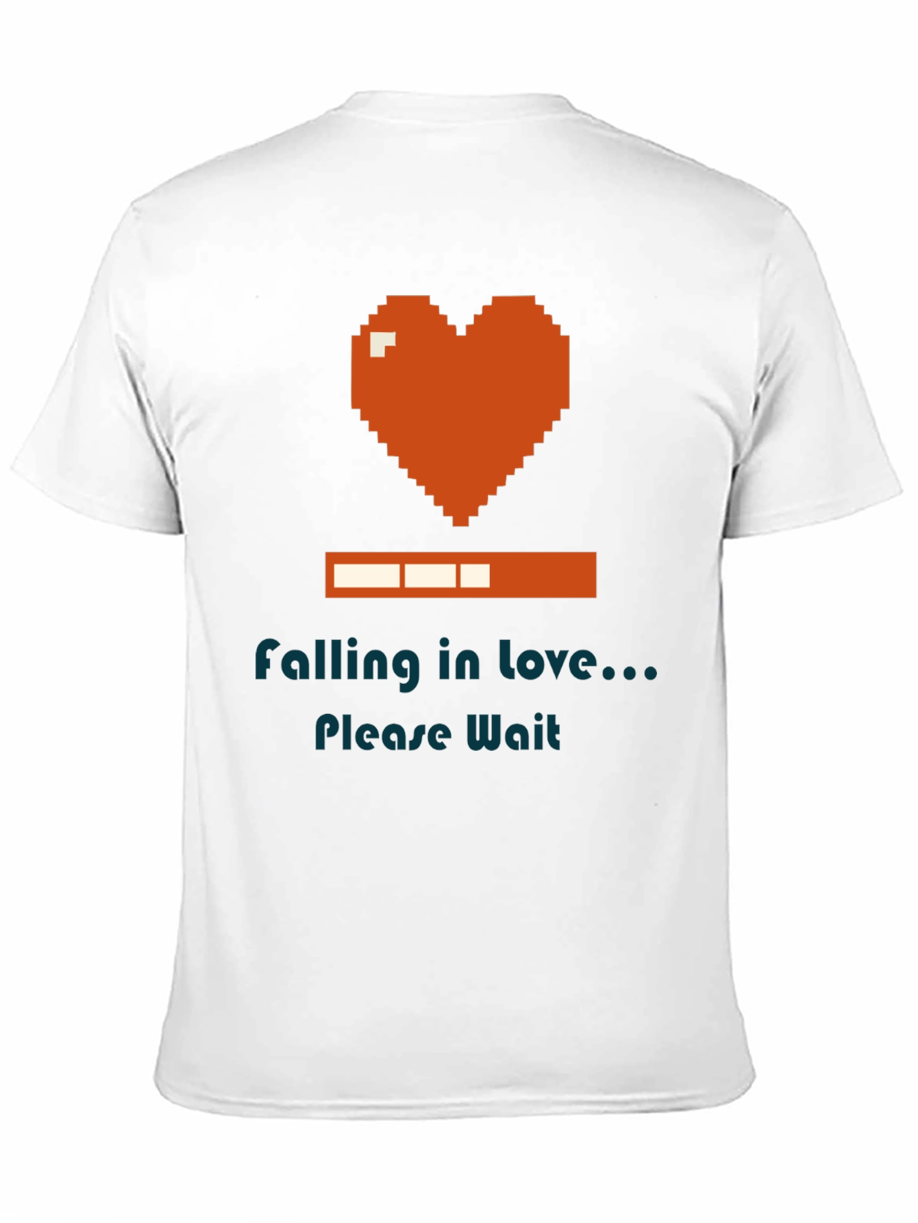 Black Falling in Love Pixel Heart Loading Bar Graphic T-Shirt view 11