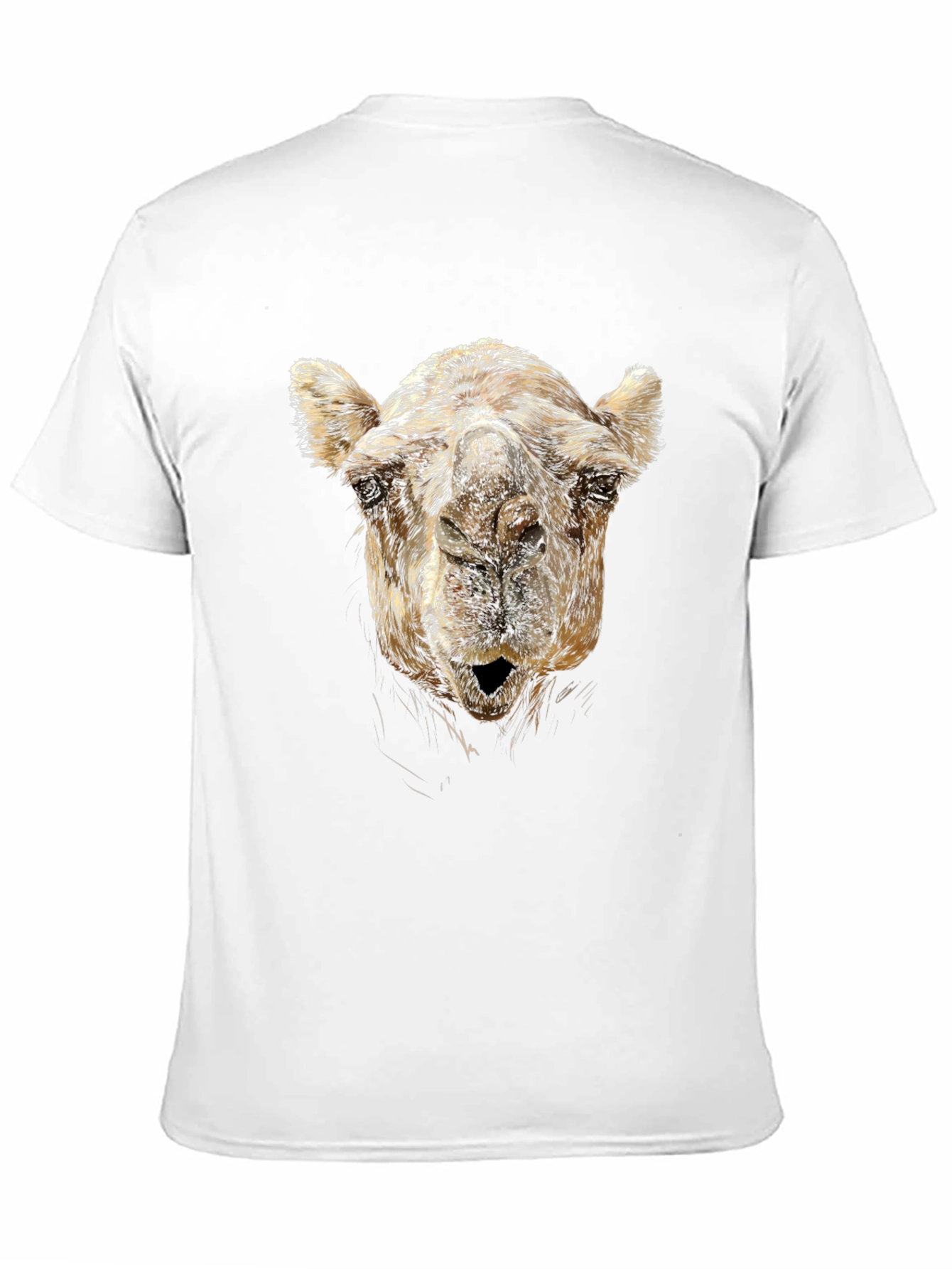Black Camel Face Graphic Print Black T-Shirt view 11